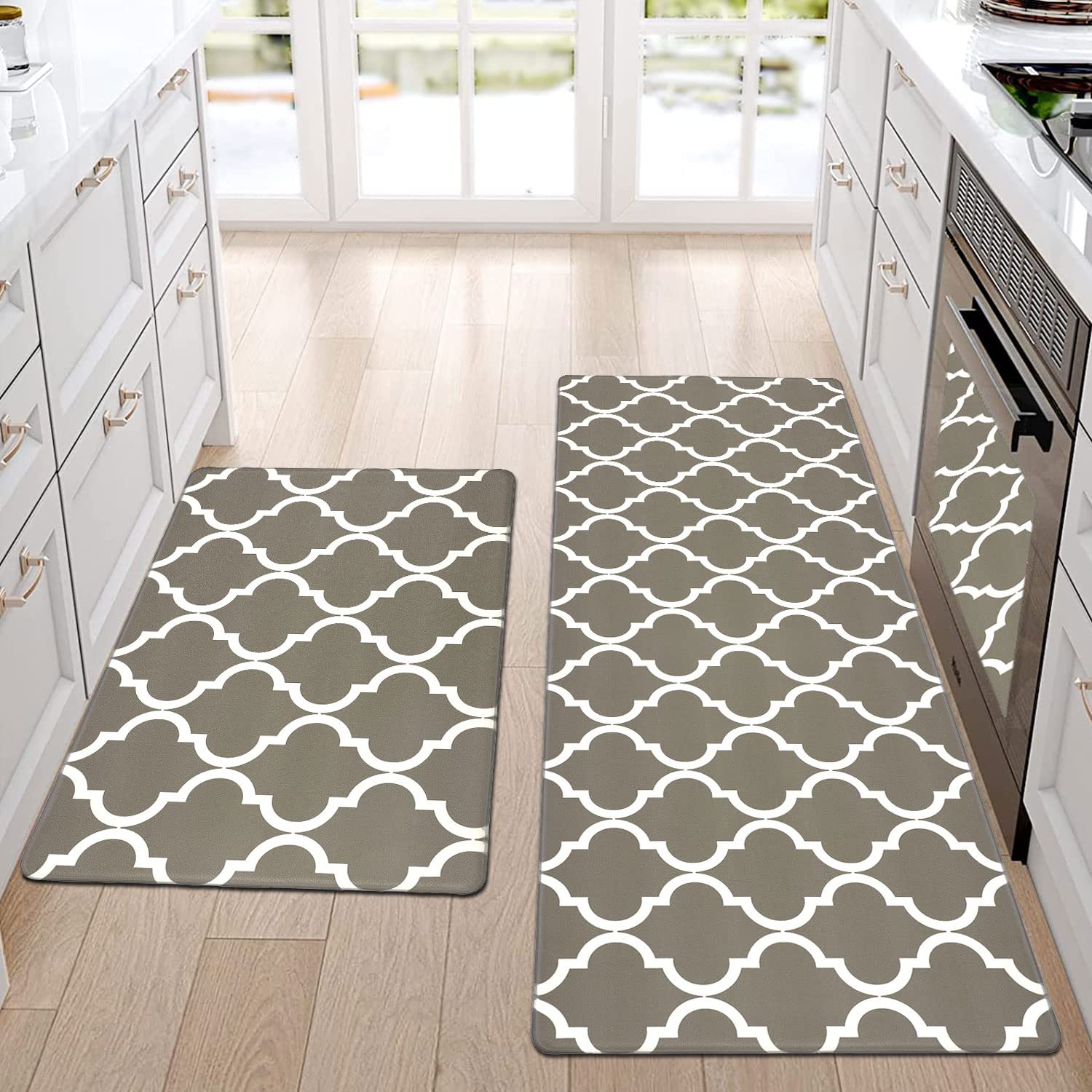 Homcomoda Kitchen Mats Cushioned Anti Fatigue 2 Piece Pvc Waterproof Kitchen Rugs Set Non Slip Kitchen Floor Mats Heavy Duty Com
