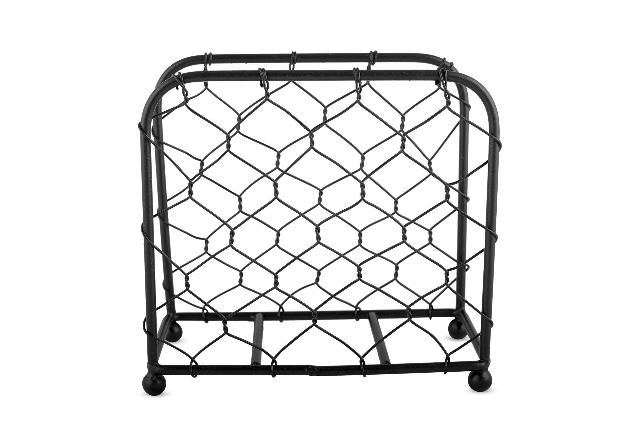 Gocraft Chicken Wire Napkin Holder | Rustic Farmhouse Napkin Holder For Kitchen (Black Finish)