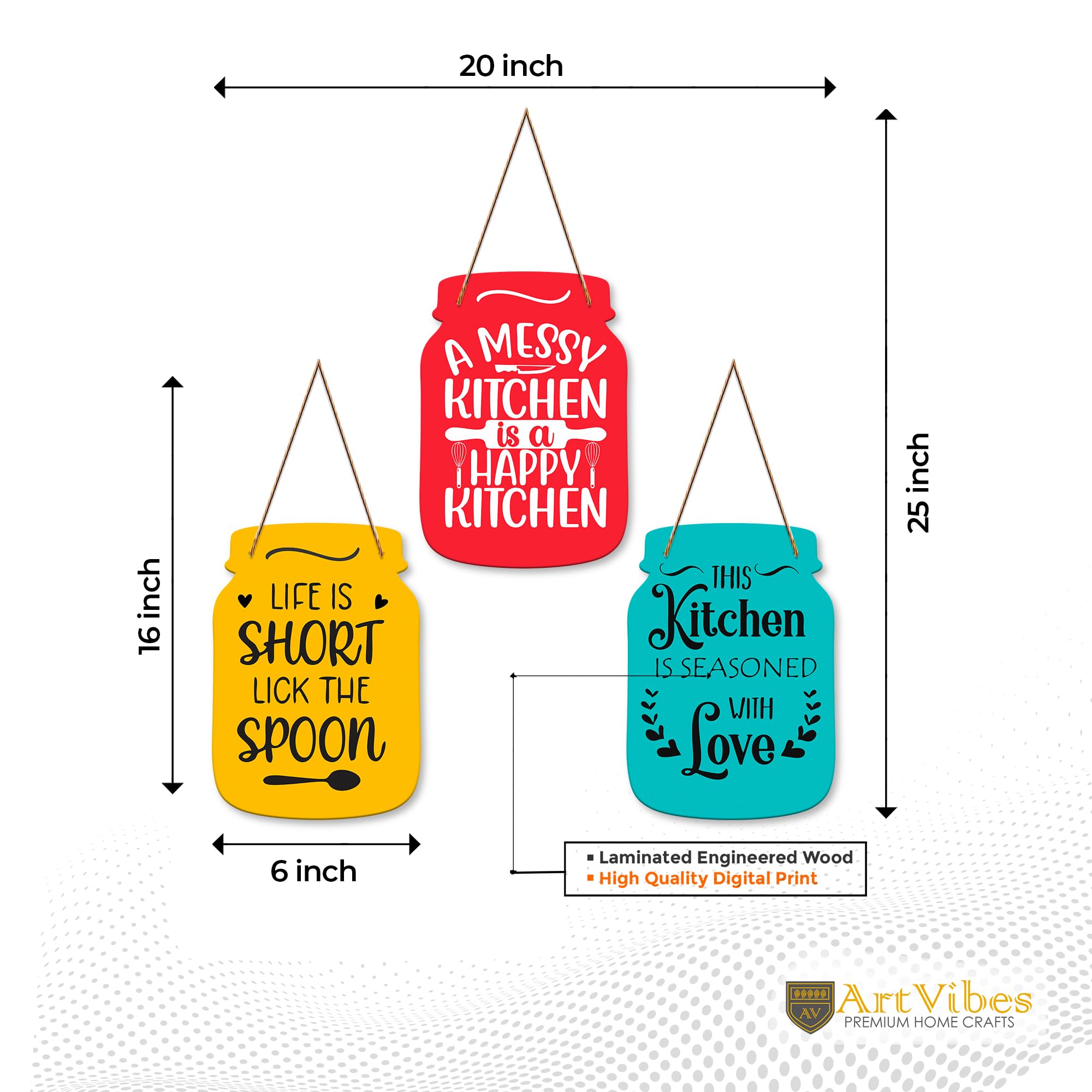 Artvibes Kitchen and Cafe Quotes Decorative Wall Hanging Decoration item for Kitchen Restaurant | Home Decor | House Warming Gif