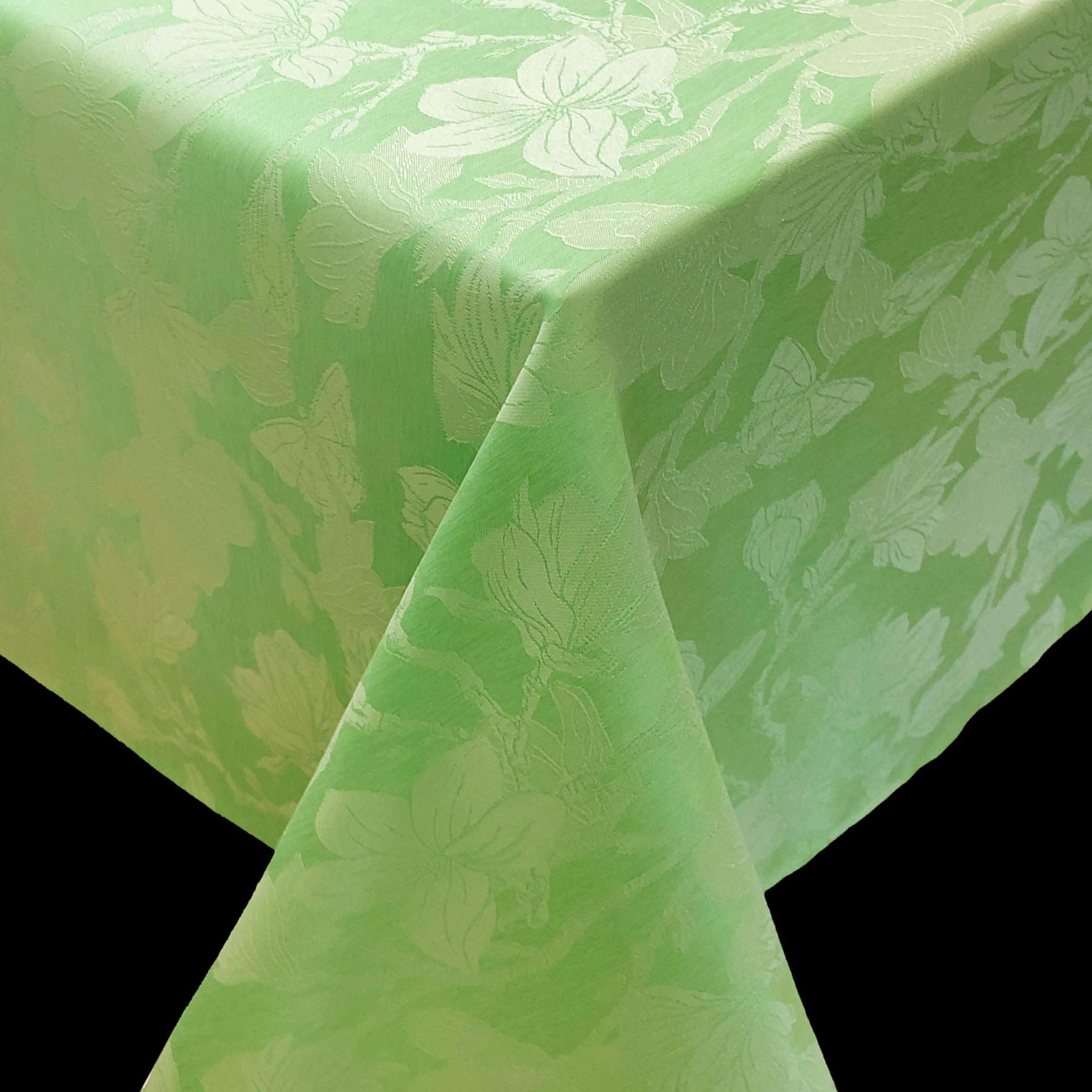 Cait Chapman Home Collection Spring Summer Botanic Garden Themed Jacquard Woven Tablecloth (70''X108'' Tablecloth, Mint)