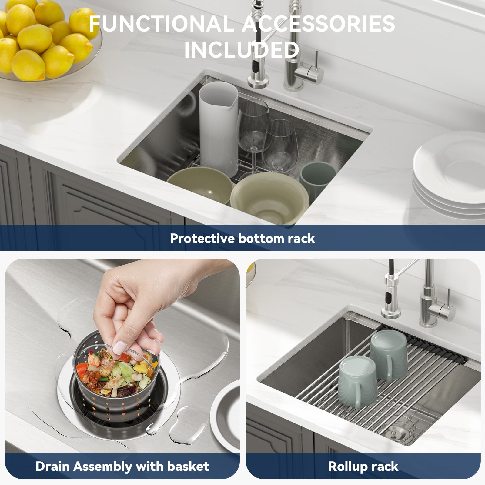 21 Undermount Kitchen Sink - Lordear 21X19 Inch Undermount Bar Sink Stainless Steel 16 Gauge Ledge Workstation Handmade Rv Campe