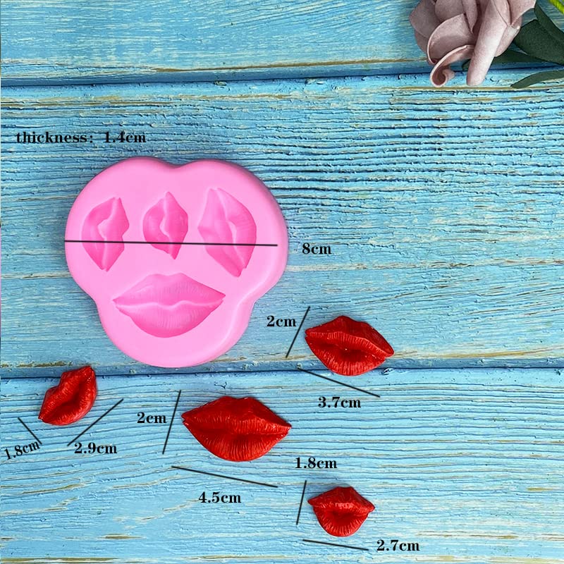 4 Hole Lips Kiss Collection Silicone Molds For Diy Fondant Candy Making Chocolate Mold Desserts Ice Cube Gum Clay Biscuit Plaste