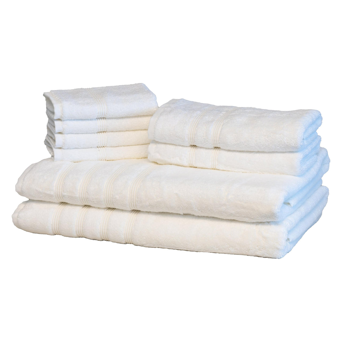 Mosobam Luxury Turkish 8Pc Xl Towel Set 35X70 16X30 13X13 White Oversize 700 Gsm Bamboo Viscose & Aegean Turkish Combed Cotton
