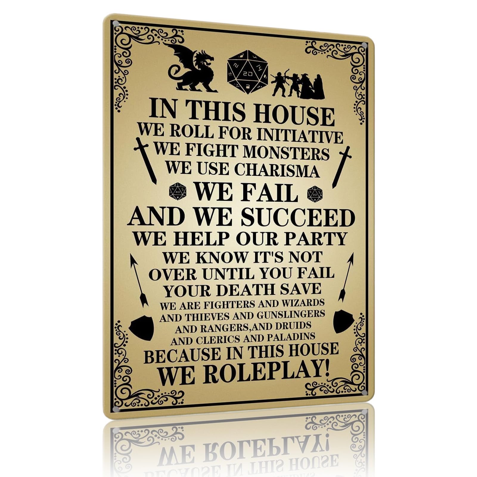 Dungeons And Dragons Sign Dragon Wall Art Dungeons And Dragons Movie Poster Dungeons And Dragons Gifts For Men In This House We