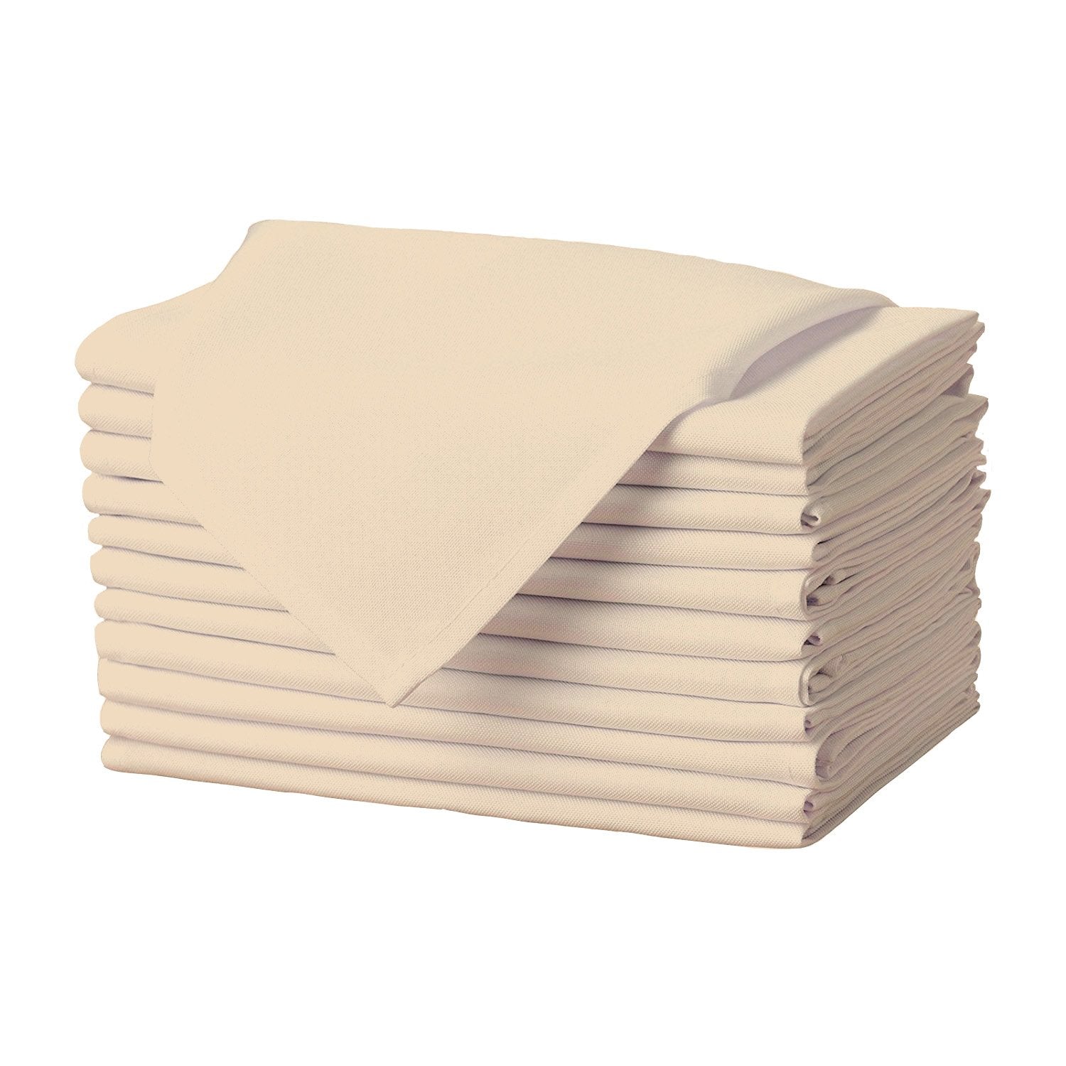 Gee Di Moda Cloth Napkins - 17 X 17 Inch Beige Dinner Napkins - Set Of 12 Soft & Absorbent Washable Fabric Cloth Table Napkins W