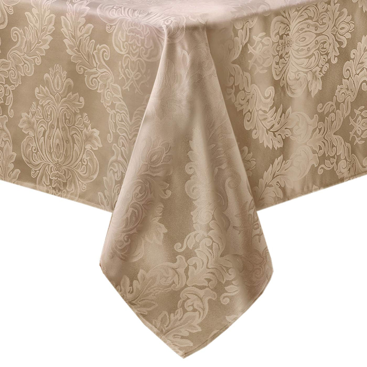 Newbridge Barcelona Luxury Damask Fabric , 100% Polyester, No Iron, Soil Resistant Dining Room, Party Banquet And Holiday Tablec