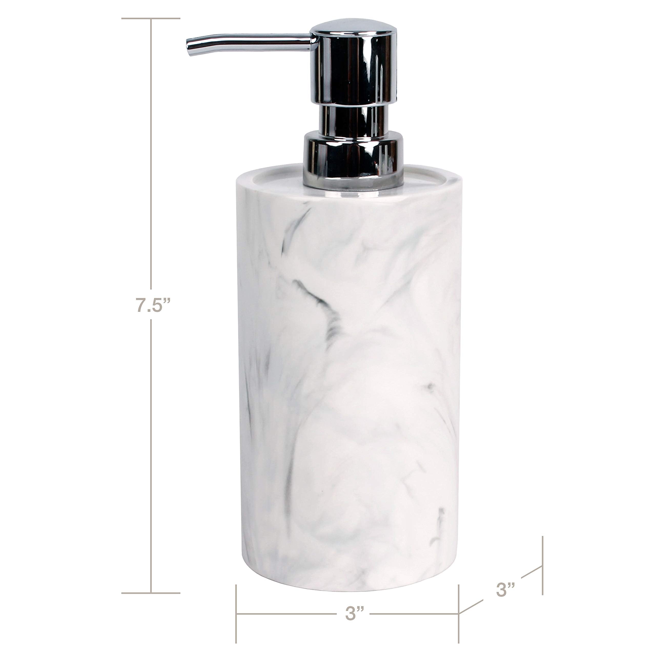 Skl Home Marble Swirl Soap Dispenser, White