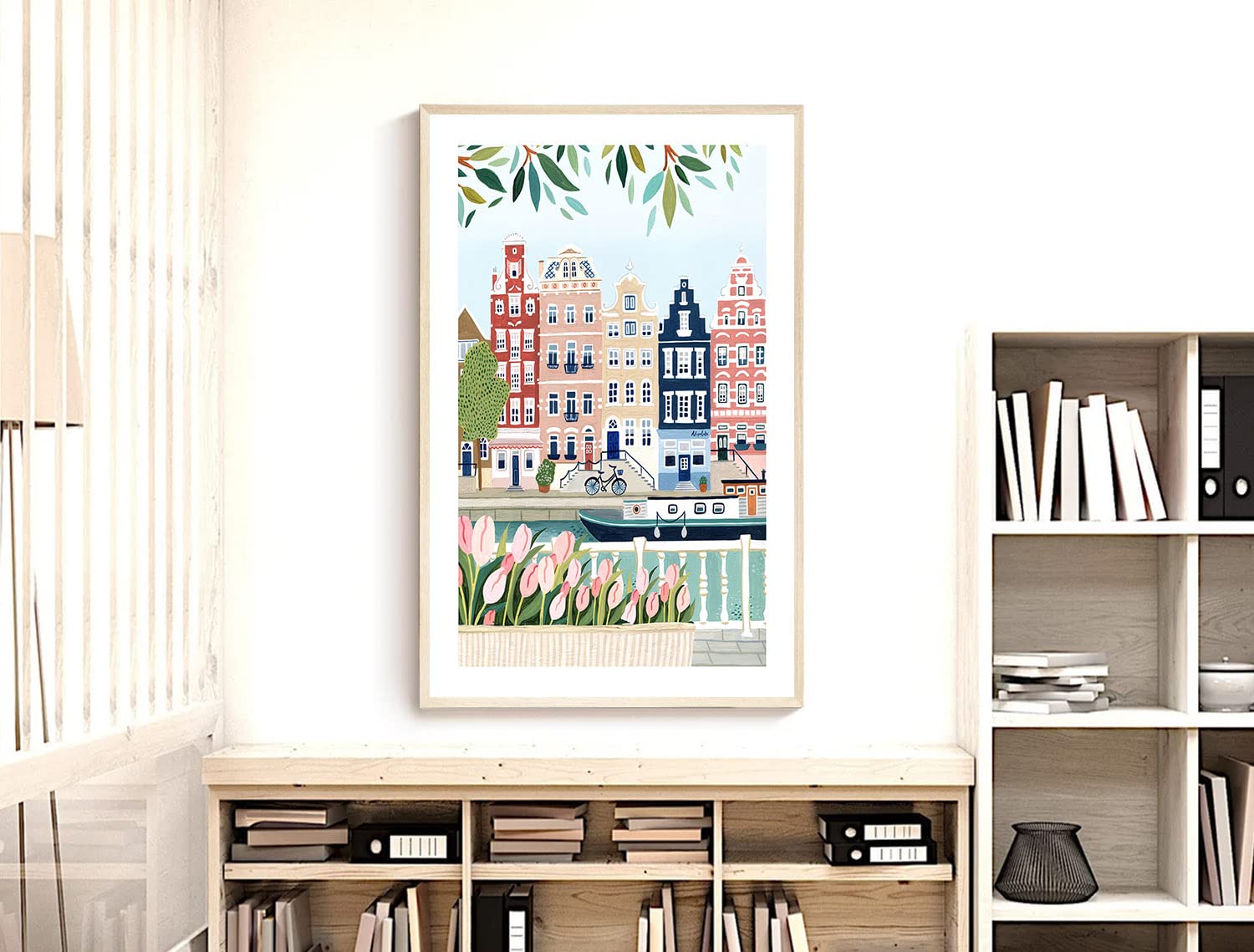 Nationcog Amsterdam Art Print, Netherlands Print, Holland Wall Art, Amsterdam Gift, Tulips, Travel Print, Travel Poster, Travel