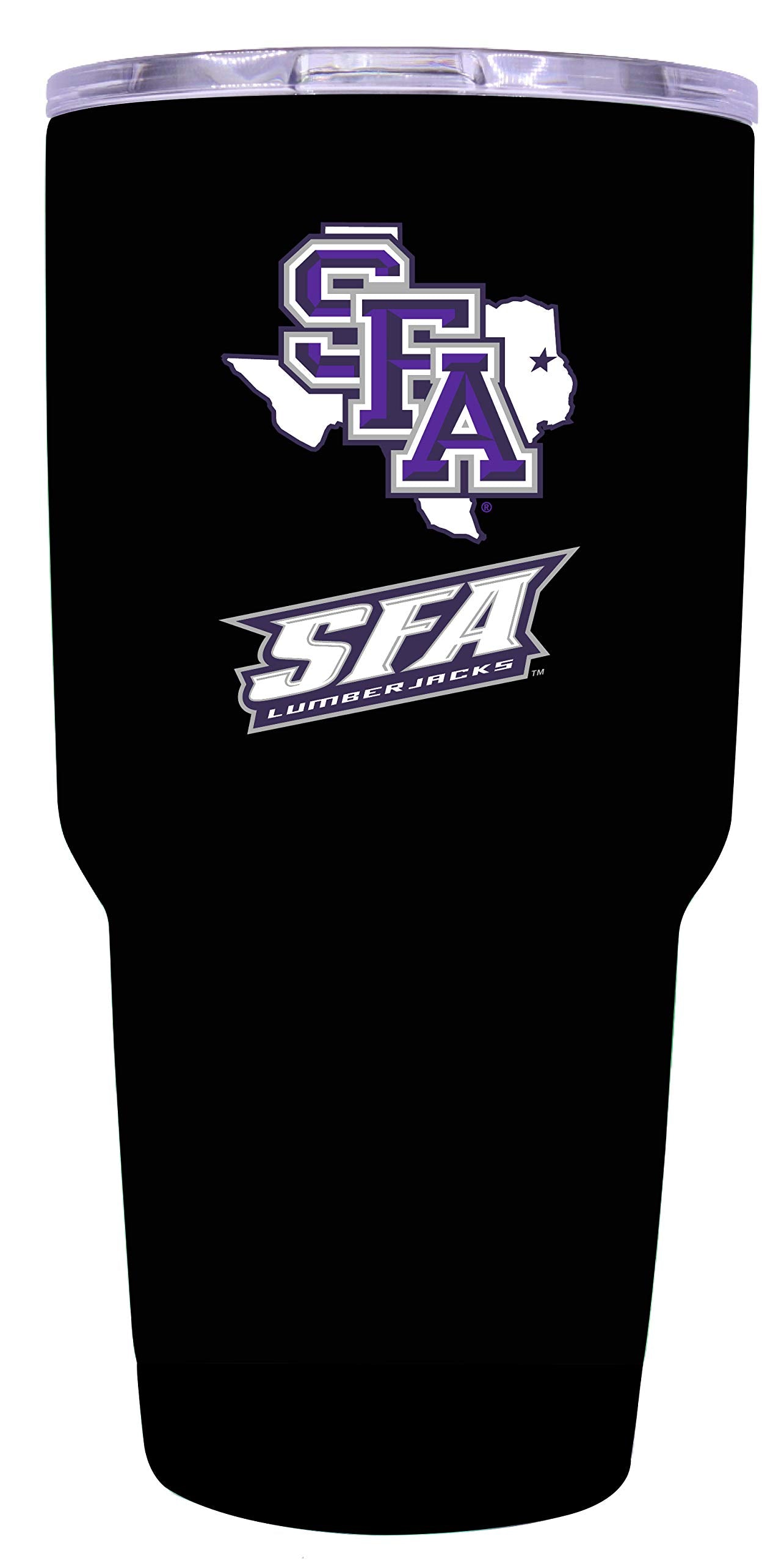 R And R Imports Stephen F. Austin State University 24 Oz Black Insulated Stainless Steel Tumbler Officially Licensed Collegiate