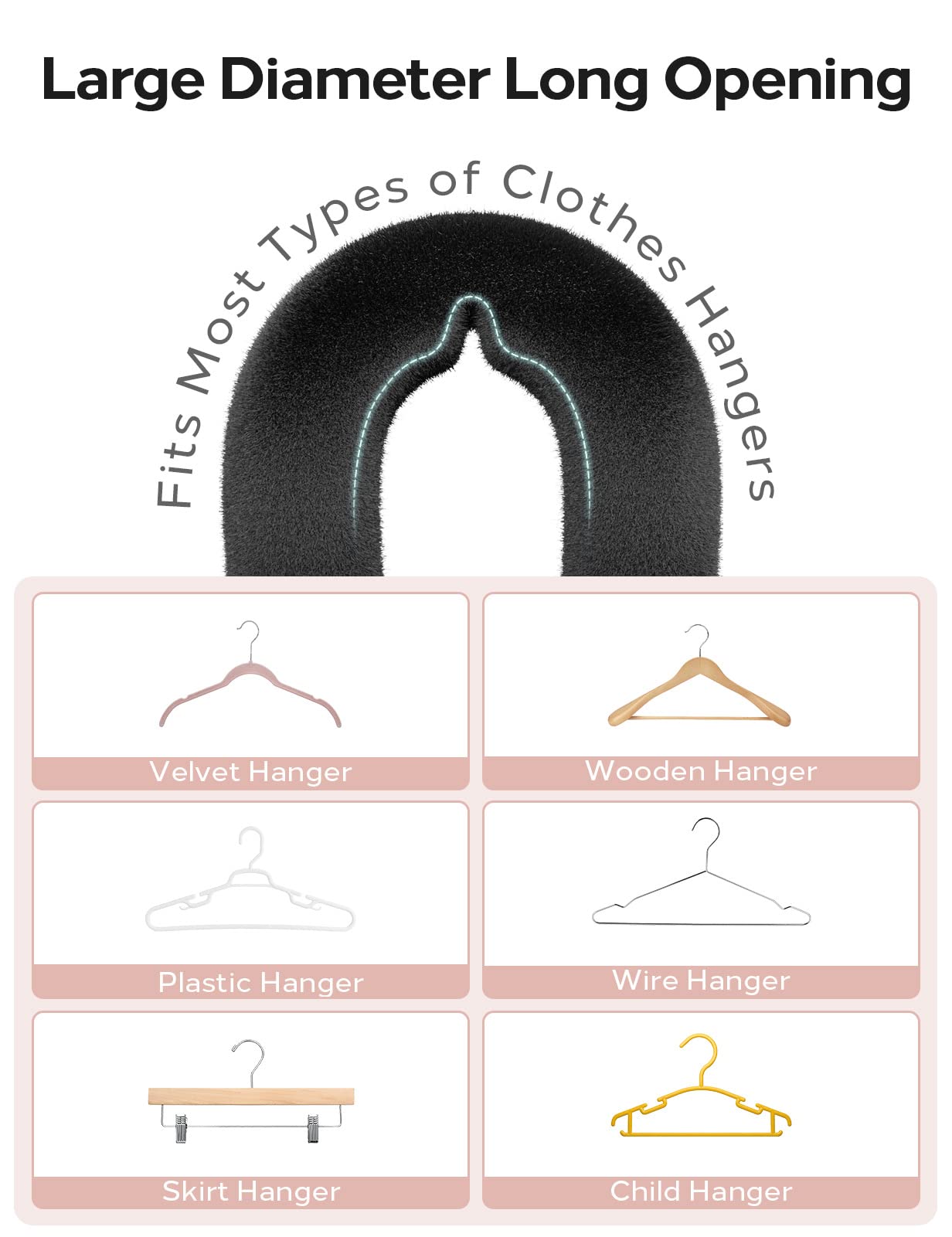 Velvet Clothes Hanger Connector Hooks[Non-Slip Complement Velvet Hangers] Hanger Hooks Space Saver Hanger Extender Hooks Felt Sp