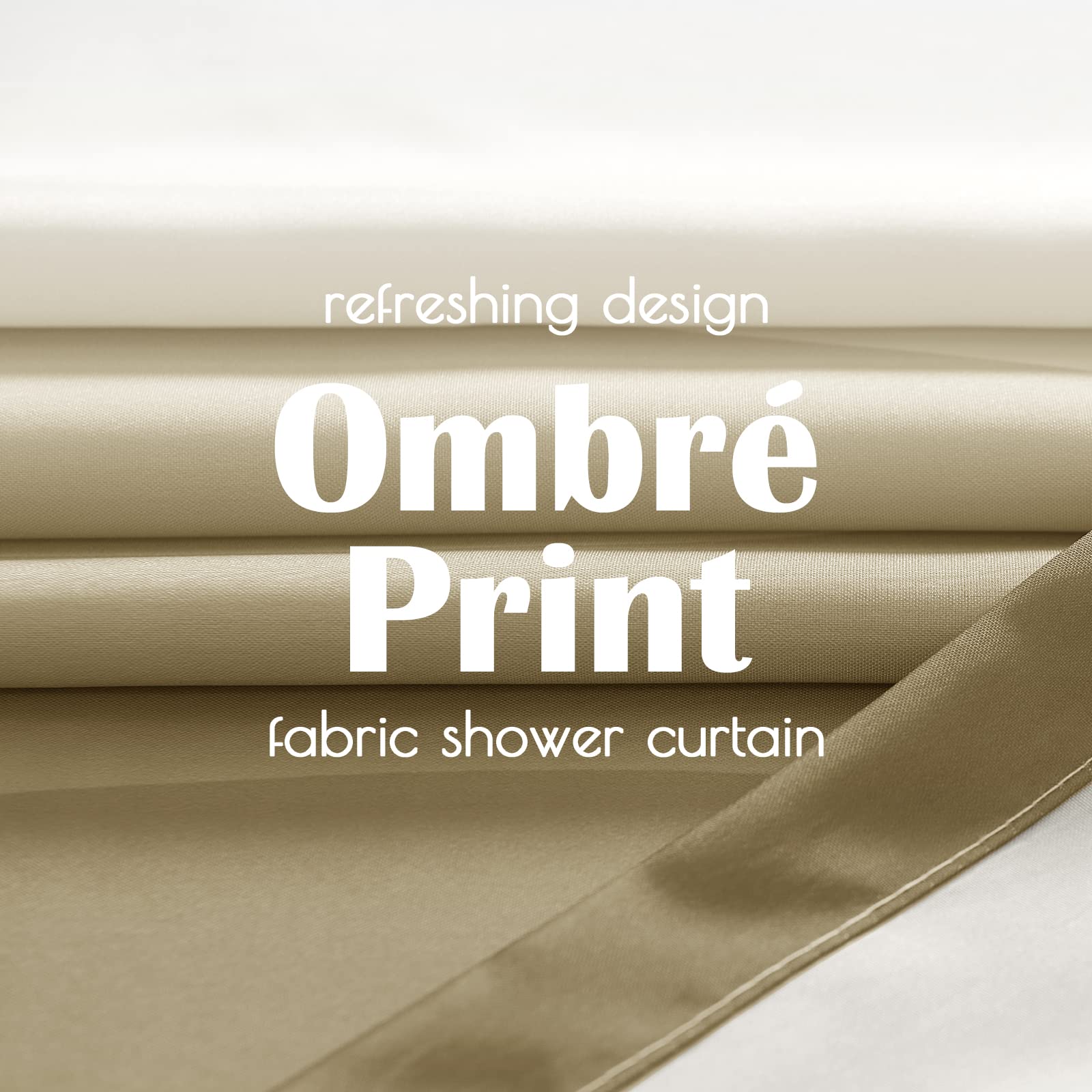Jinchan Ombre Taupe Shower Curtain Fabric Shower Curtain Coastal Beach Ocean Wave Bathroom Shower Curtain Gradual Color Design N