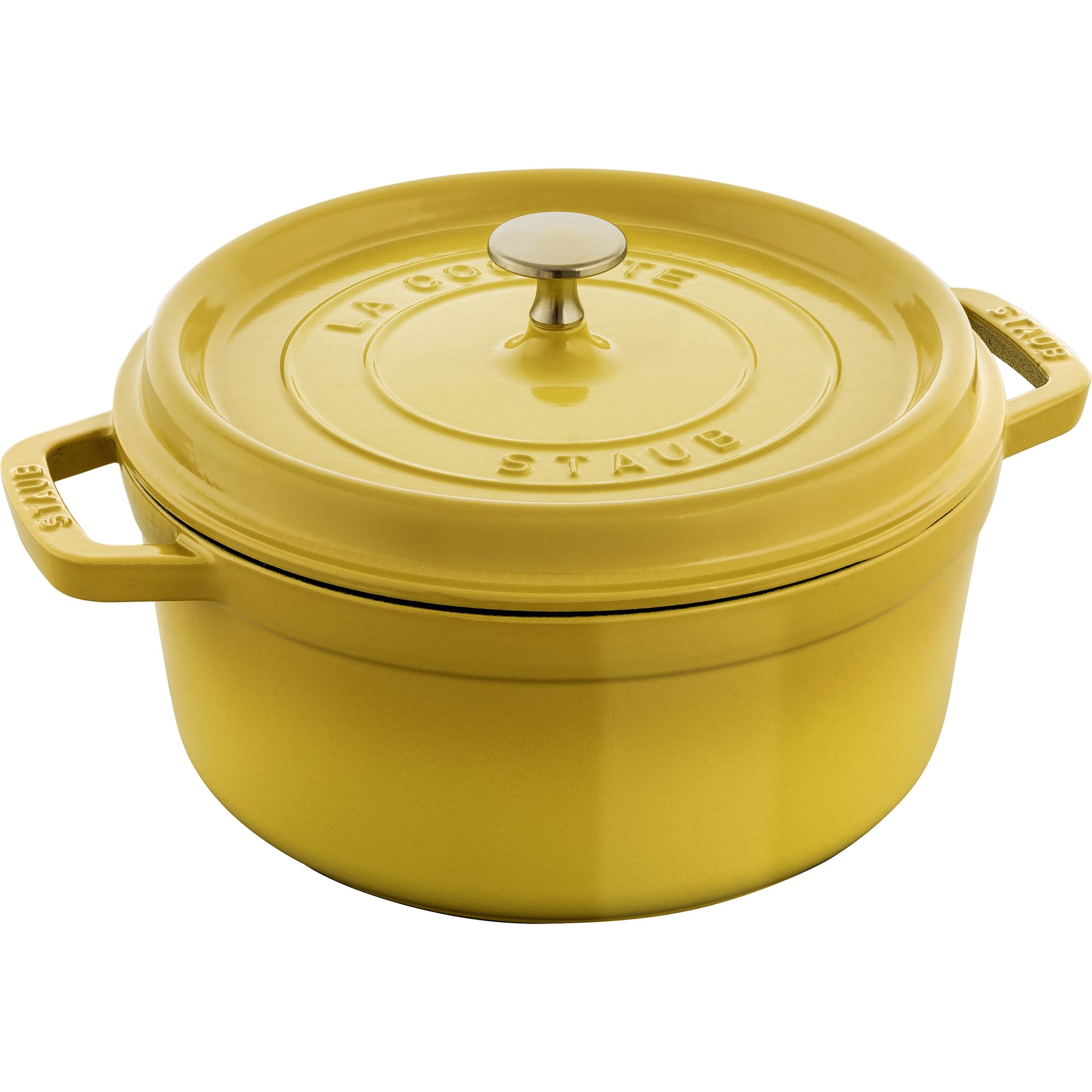 Staub Cast Iron 4-Qt Round Dutch Oven - Citron
