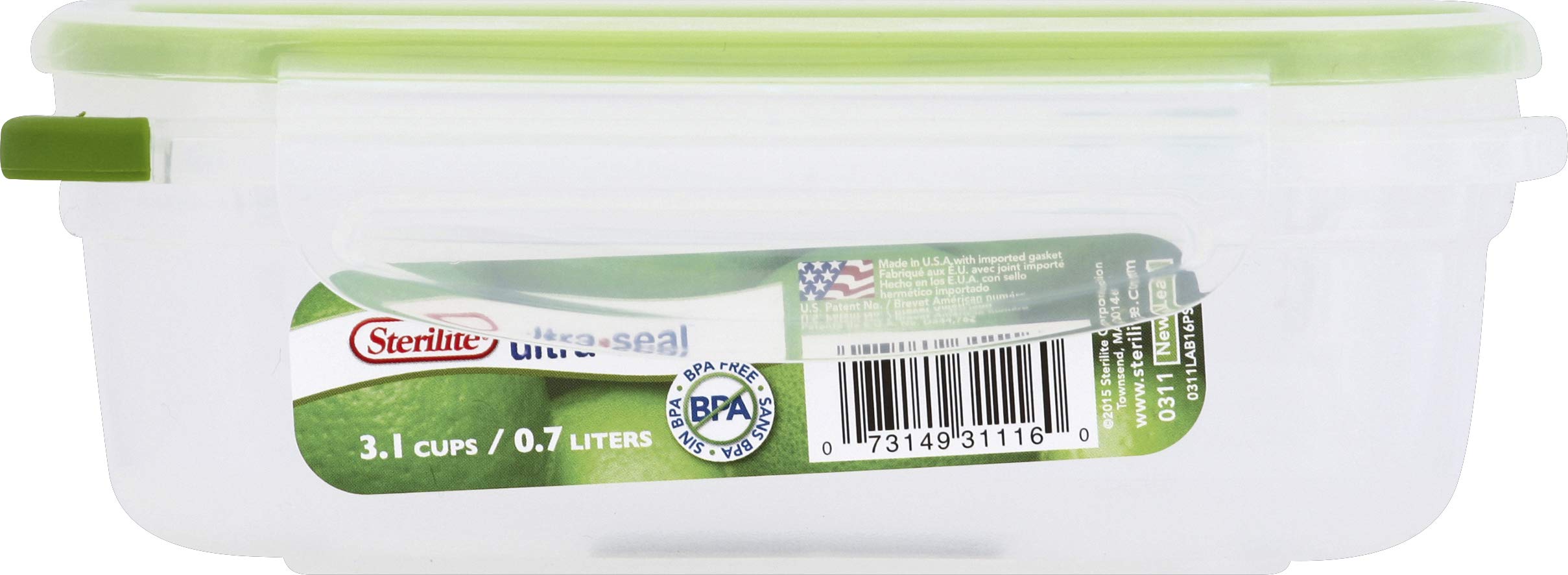 Sterilite Fba_3111606 3.1C Rectleaf Container, 3.1 Cup, New Leaf