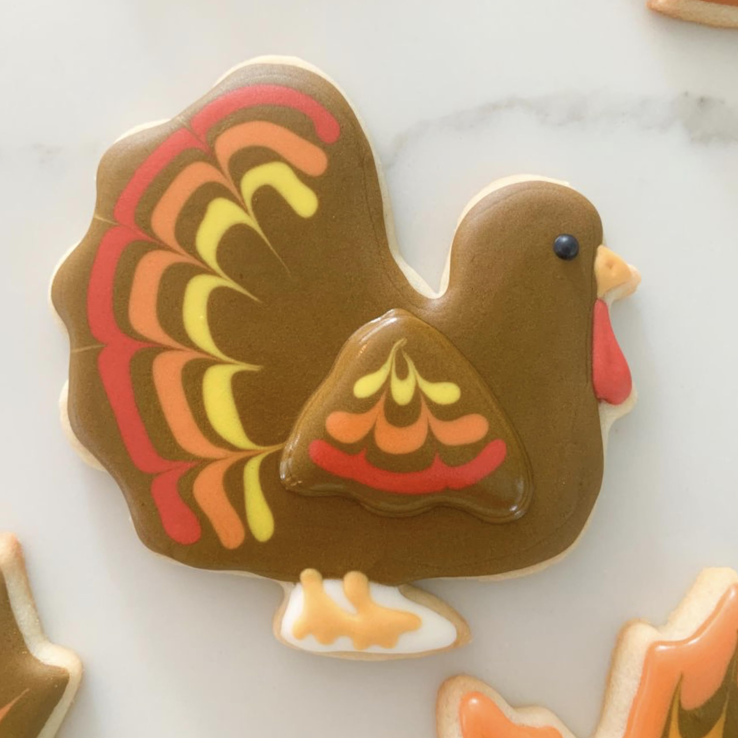Cookieque 2Pcs Turkey Cookie Cutters 4.5'' 3.5'', Food-Grade Stainless Steel Fall Thanksgiving Cookie Cutter Set, Biscuit Cutter