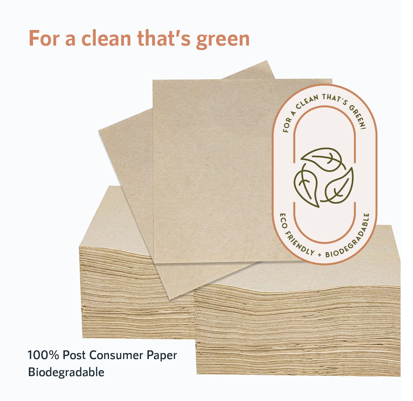 200 Eco Friendly Recycled Bar Biodegradable Napkins 5X5In Beverage Compostable