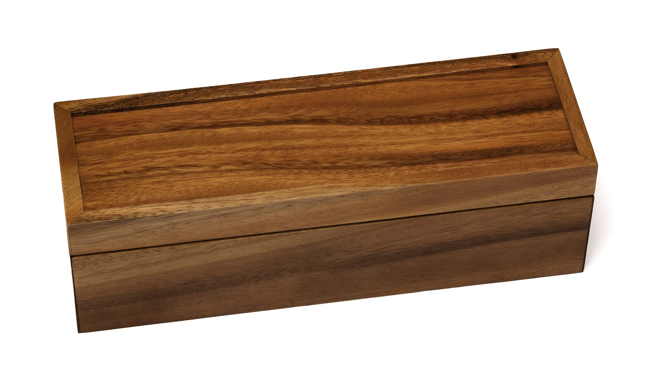 Lipper International Acacia Wood Tea Box With 4 Sections, 12-1/2'' X 4-1/8'' X 3-7/8''