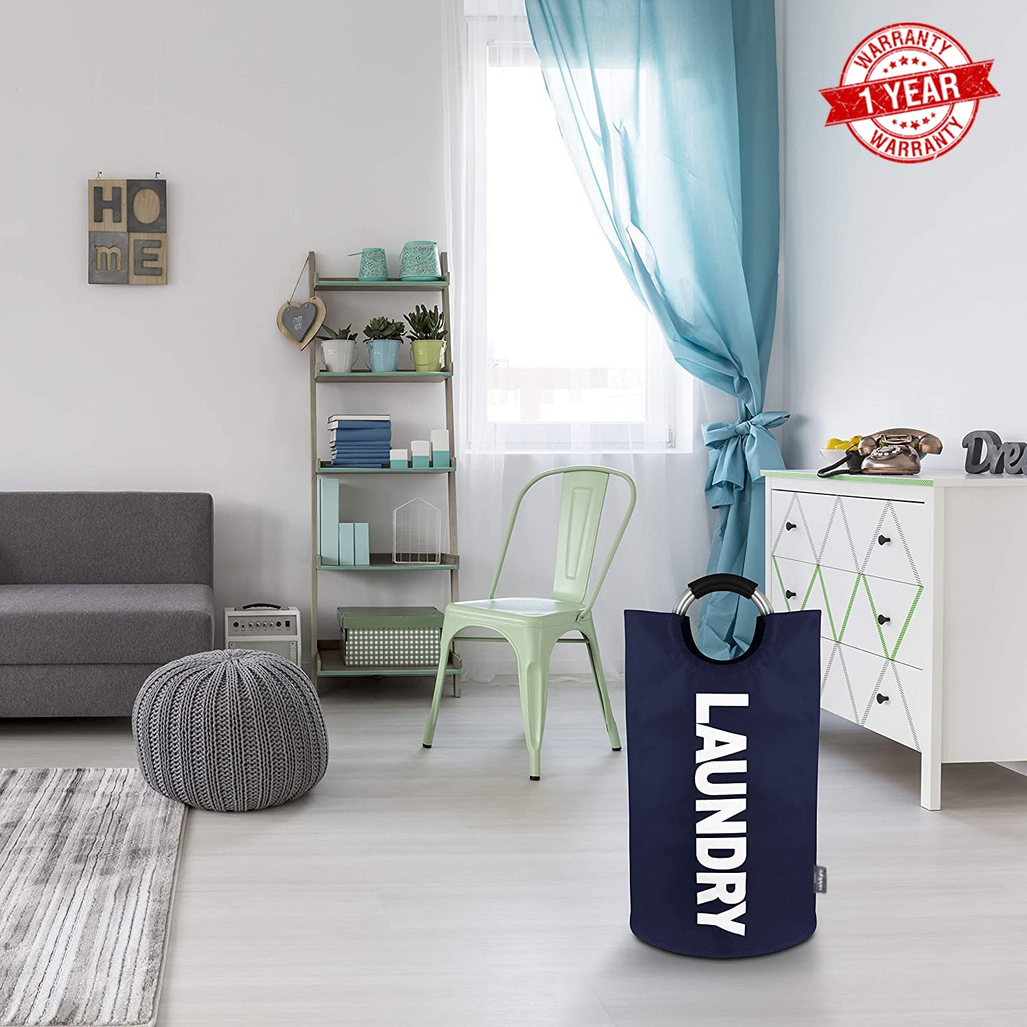 Velolight 82L Large Foldable Laundry Basket With Handles, Waterproof Hamper For Dirty Clothes (72Cm X 38Cm) - Black