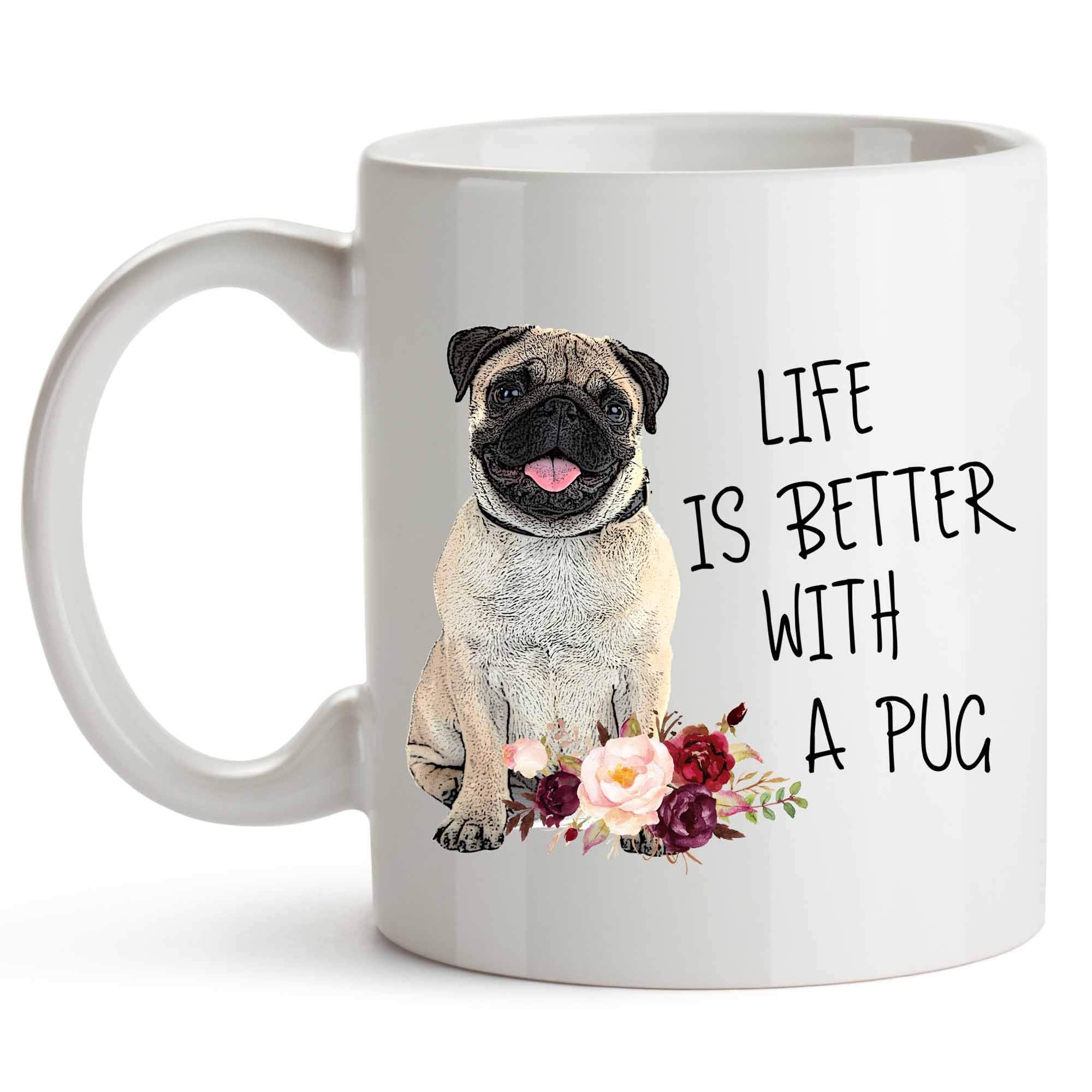 YouNique Designs Pug Mug 11 Oz Pug Gifts For Pug Lovers Gifts Pug Mom Mug Pug Dog Gifts