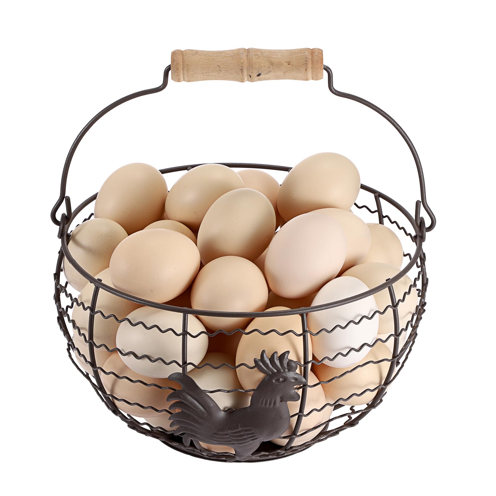 Farmhouse Egg 8 Basket for Gathering Fresh Eggs, Wire Egg Basket