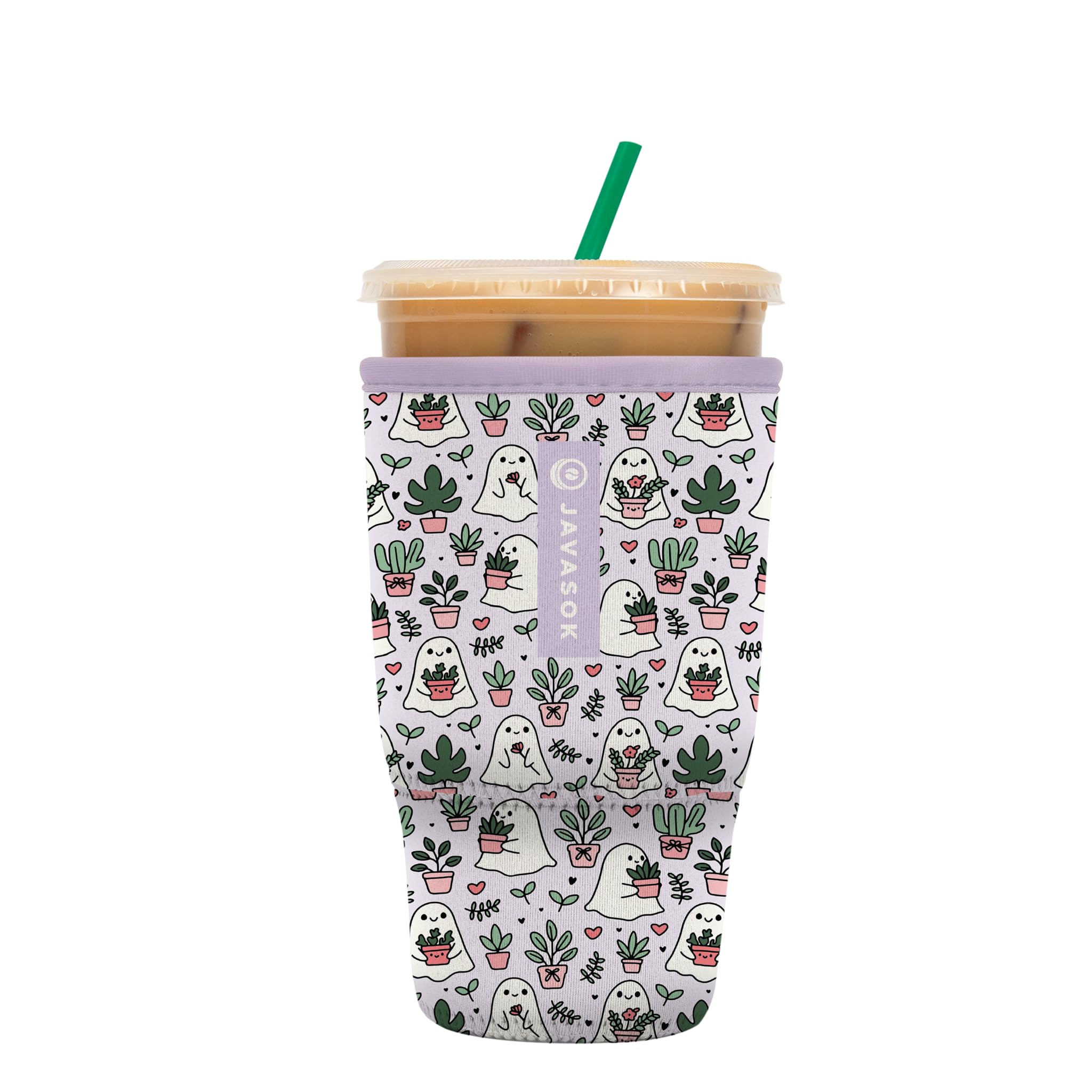 Sok It JavaSok Iced Coffee & Cold Soda Insulated Neoprene Cup Sleeve (Boo-tanicals, Large: 30-32oz)