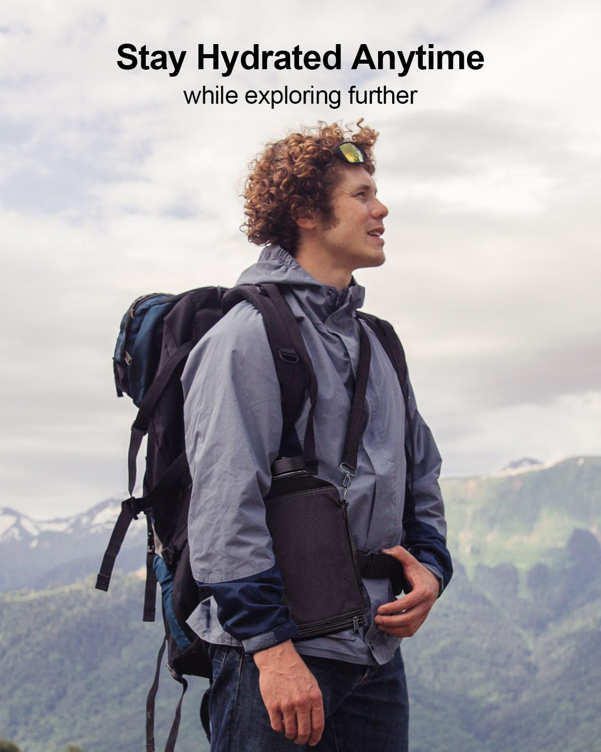 Buzio 1 Gallon Water Bottle, 128Oz Insulated Water Jug Double Walled Vacuum Stainless Steel Travel Flask (Cold For 48 Hrs), Leak