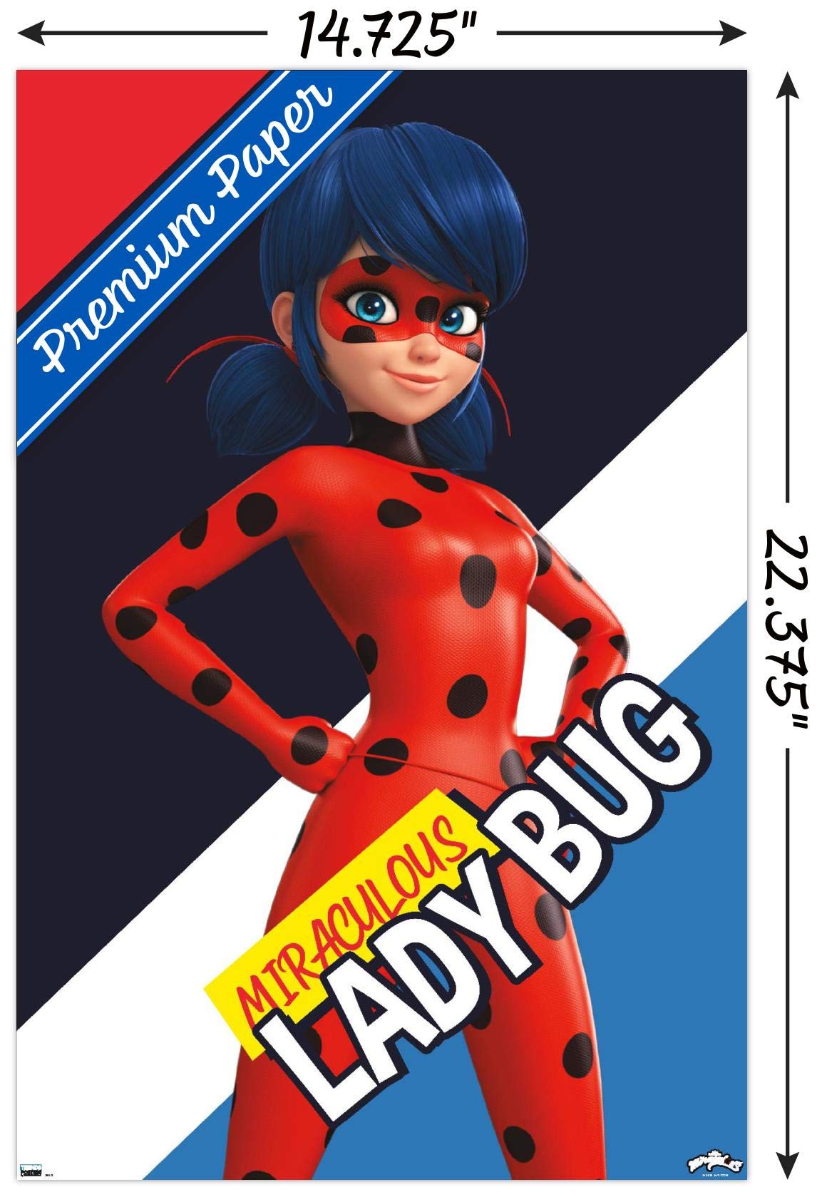 Trends International Miraculous-Ladybug Wall Poster, 14.725 In X 22.375 In, Premium Unframed Version