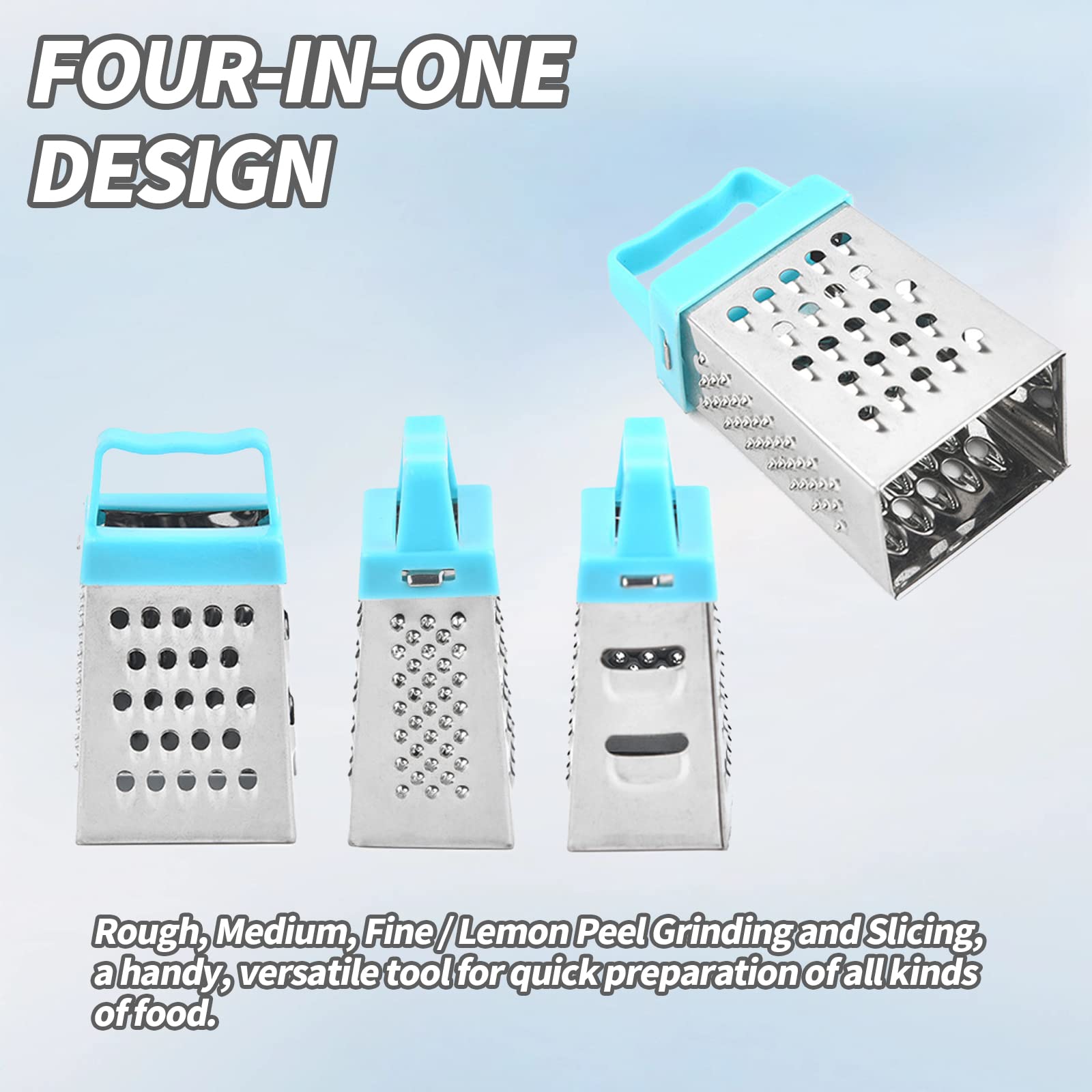 3Pcs Mini Box Grater Set - Stainless Steel Cheese Graters For Kitchen Slicing Cheese, Ginger, And Vegetables - Small Size, Multi