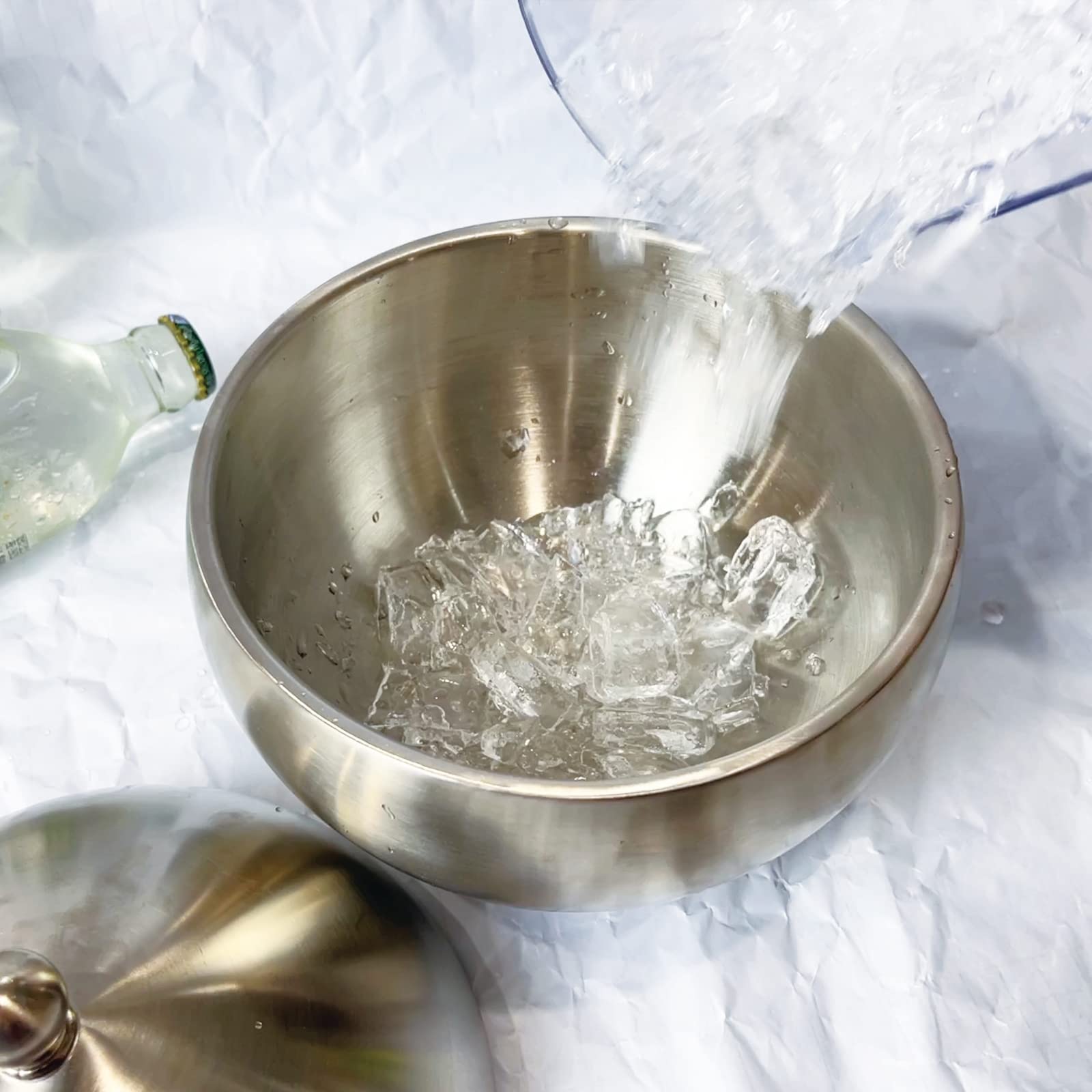 Ice Bucket With Lid Double Insulation Stainless Steel Ice Box Container Storage Box Household Kitchen Barrel Restaurant Bar Tabl