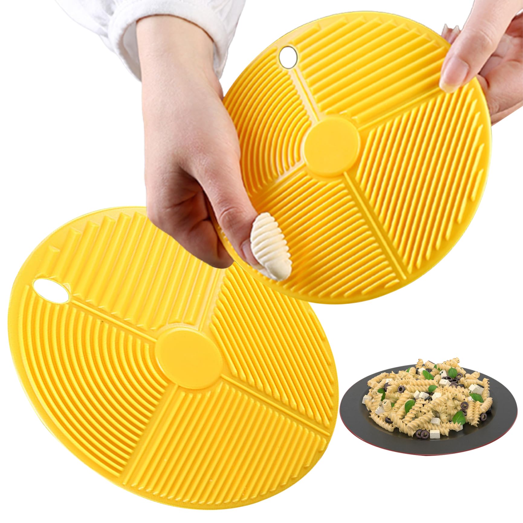 Manual Pasta Machines, Gnocchi Board 2Pcs Pasta Board Gnocchi Maker 5.91 in Mess-Free Quick Easy Multifunctional Kitchen Pasta M