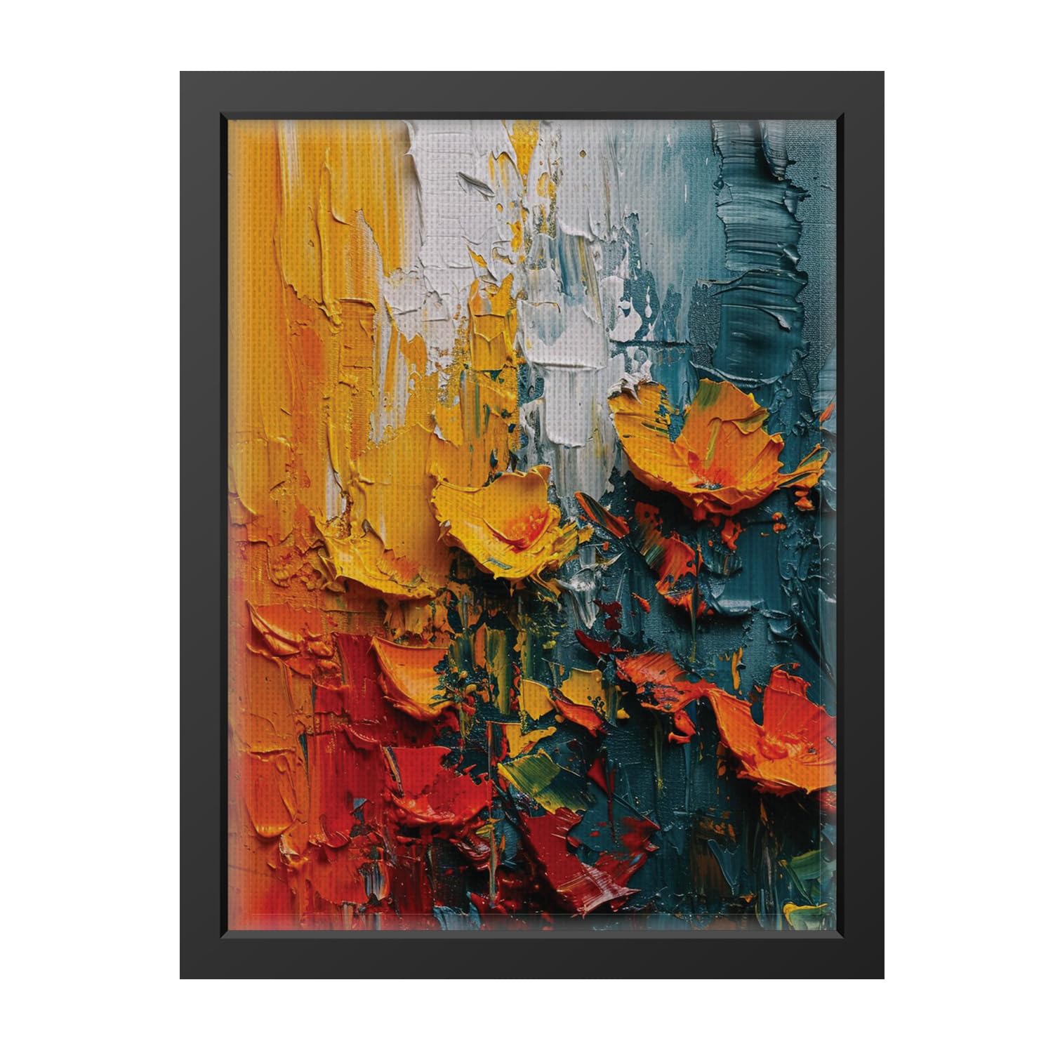 Uncover Mystery Abstract Acrylic Painting Print On Polyster Canvas Framed, Wall Art For Home, Office, Living Room Wall Decoratio