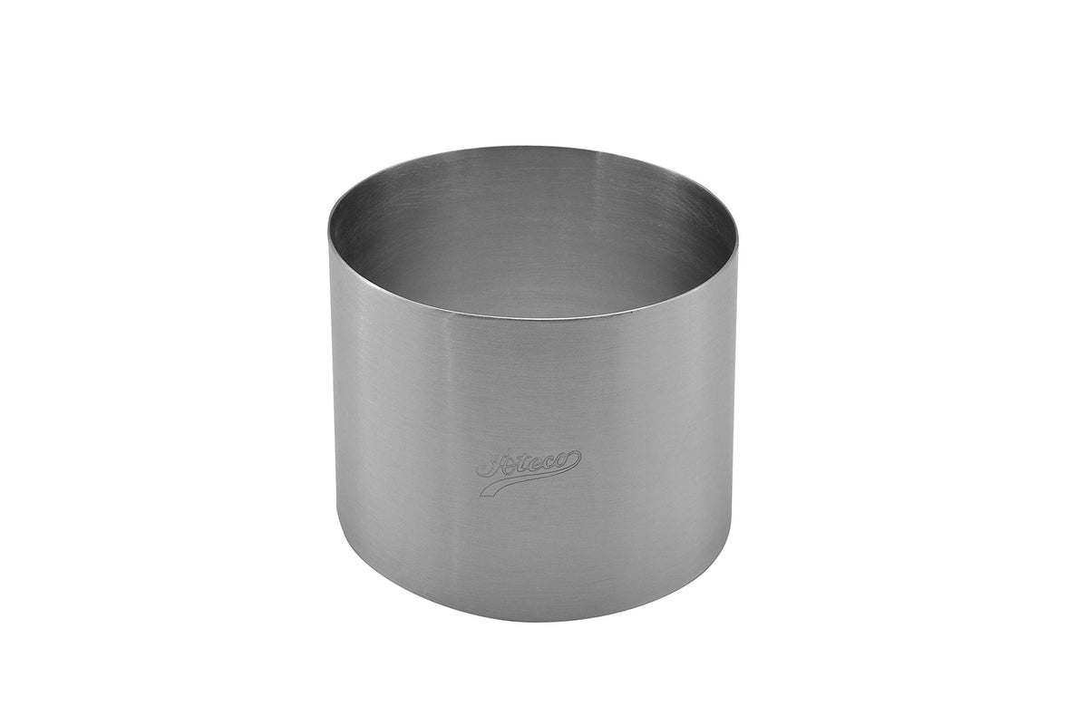 Ateco Round Cake Ring Dessert Mold, 3'' High X 4'' Diameter, Stainless Steel