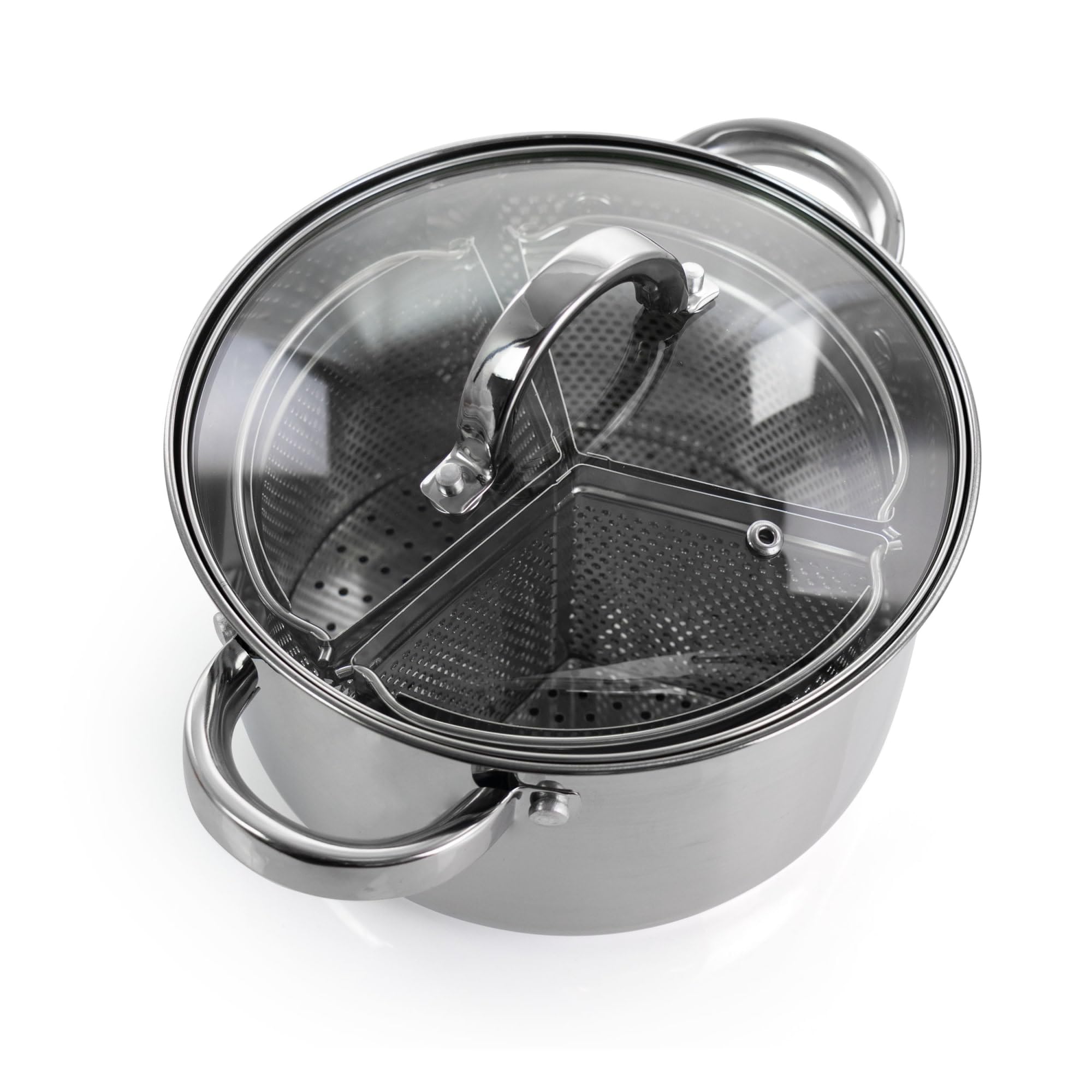 Oster Sangerfield Stainless Steel 4 QT Dutch Oven with Lid and 3 Section Dividers