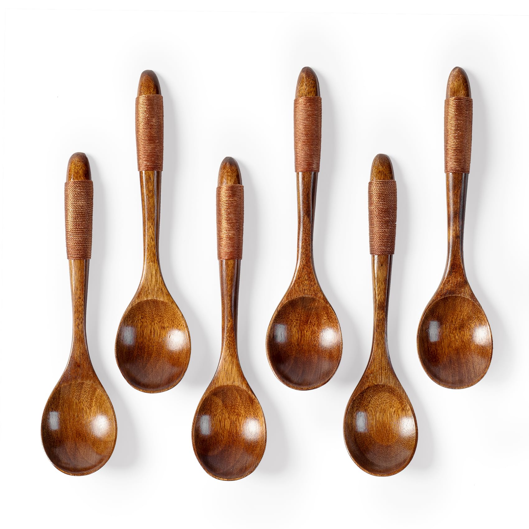 Hefild 6 Pcs Wooden Spoons For Honey, 6.7 Inch Small Wooden Spoons - Terrific For Tea, Coffee & Soup, Little Wooden Serving Tabl