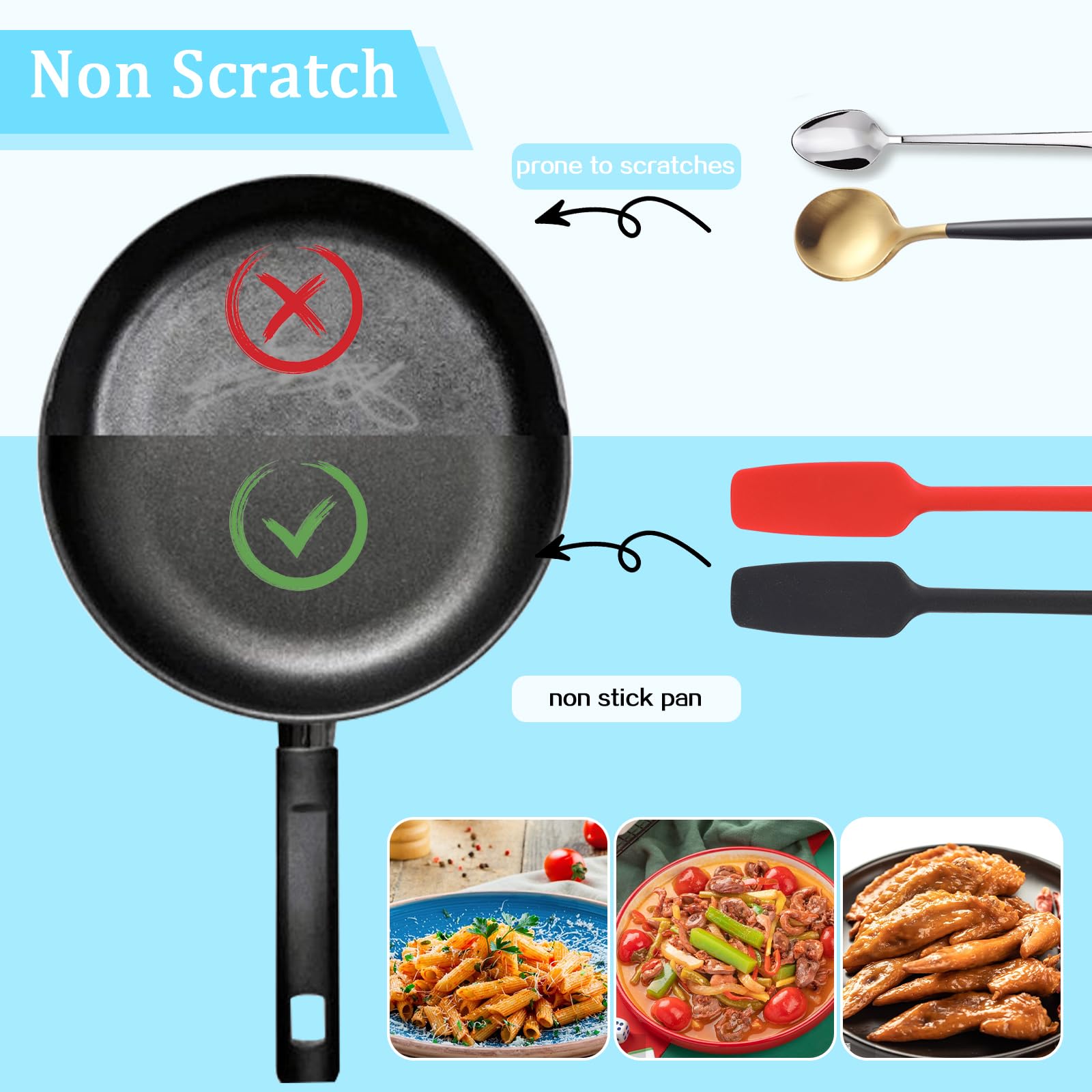 3 Pcs Silicone Jar Spatulas With Long Handle, Jam Spreader Rubber Spatula Heat Resistant Non-Stick Silicone Scraper Small Spatul