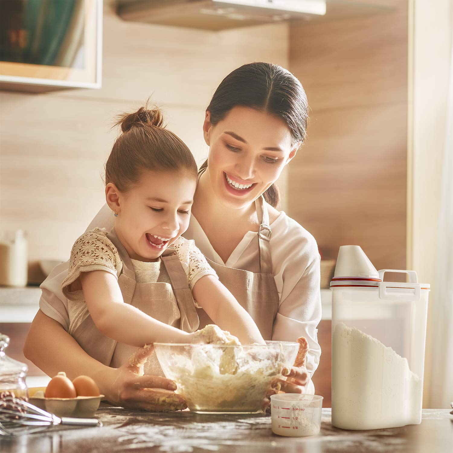 TBMax Rice Storage Bin Cereal Containers Dispenser with BPA Free Plastic + Airtight Design + Measuring Cup + Pour Spout (Red)