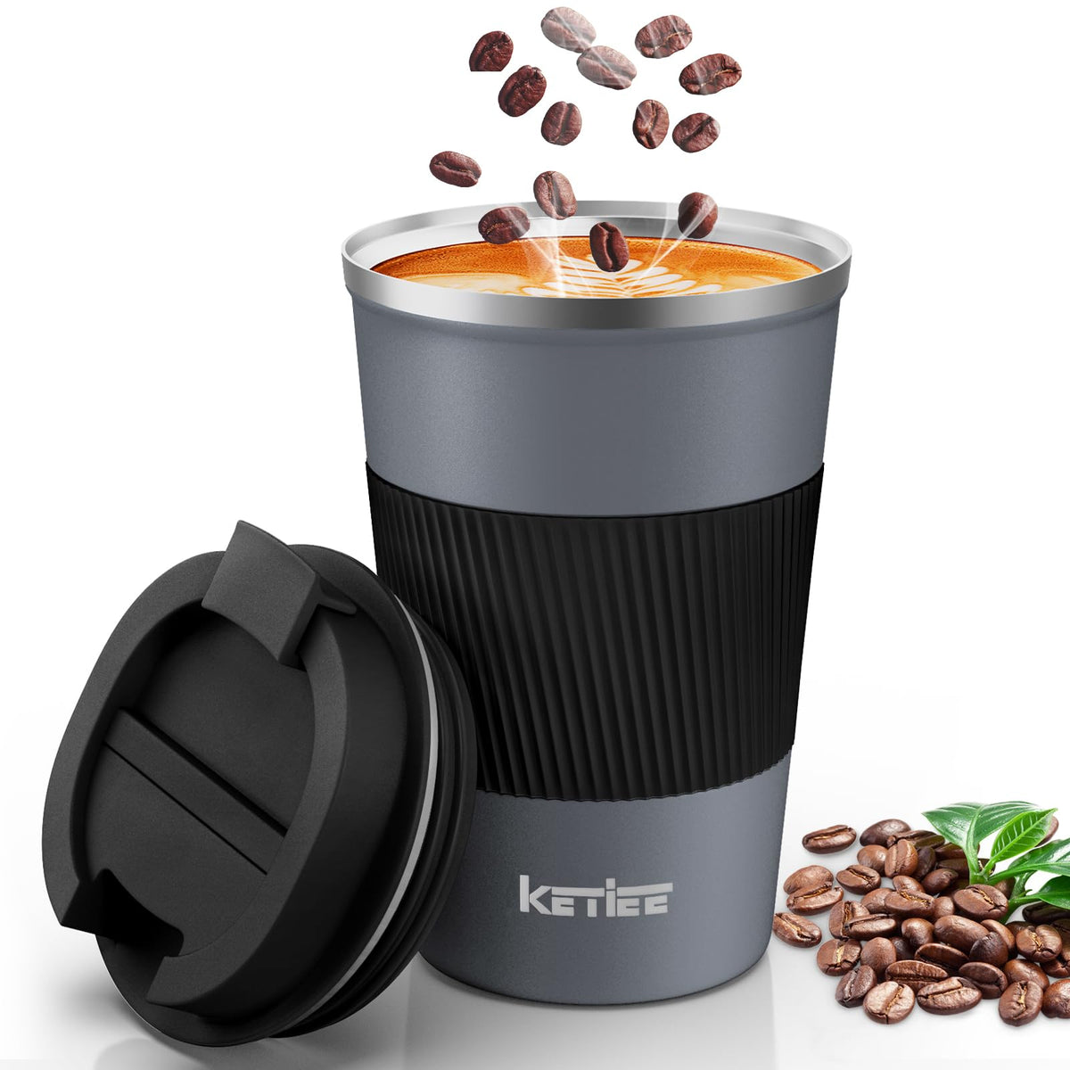Ketiee Travel Coffee Mug 12Oz: Insulated Coffee Cup With Leakproof Lid, Coffee Tumbler, Reusable Coffee Cups With Seal Lid, Vacu