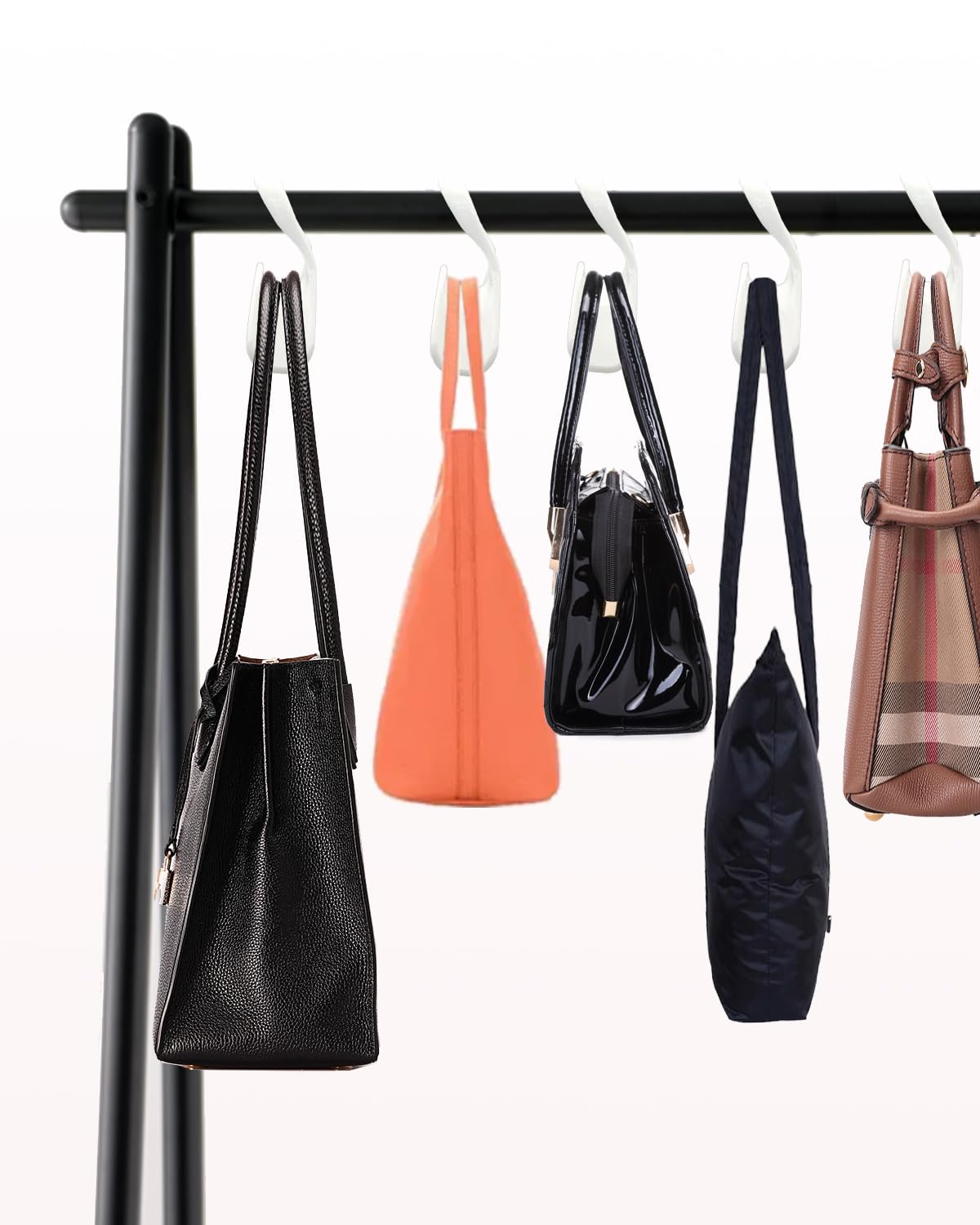 Seebrider Bag Hanger For Closet, Purse Holder White Backpack Hanger Hook For Organizer Storage Purses Tote Bag Backpacks Handbag