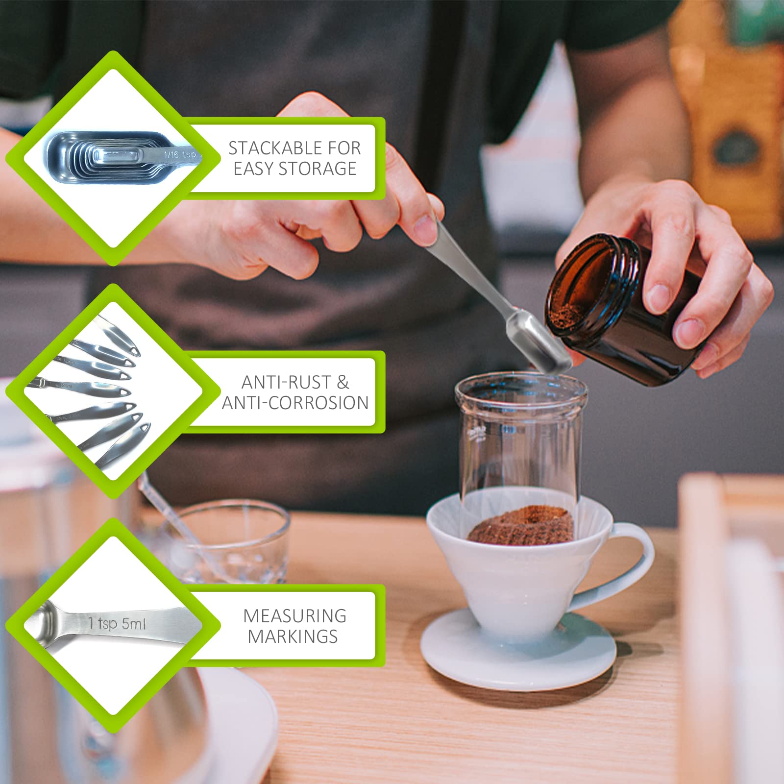 Beryler 1Pcs 1/2Teaspoon (2.5Ml) Single Measuring Spoon, Individual Stainless Steel Long Handle Measure Tablespoon Only