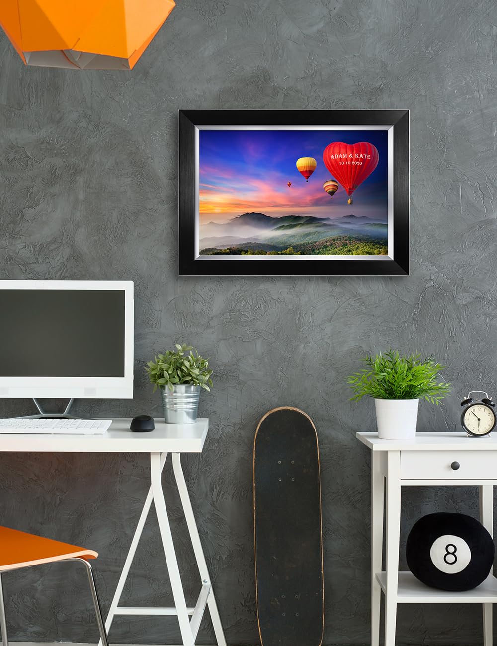 Ipic - Romance On High Personalized Wall Art With Names, Personalized Artwork With Names And Date On, Customized Gift For Annive