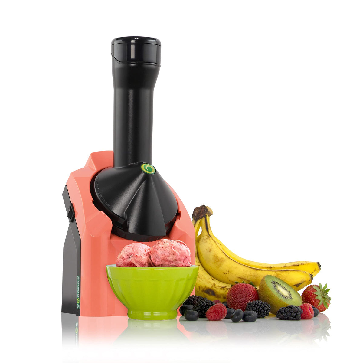 Yonanas 902Cr Classic Vegan, Dairy-Free Frozen Fruit Soft Serve Maker, Includes 36 Recipes, 200-Watts, Coral