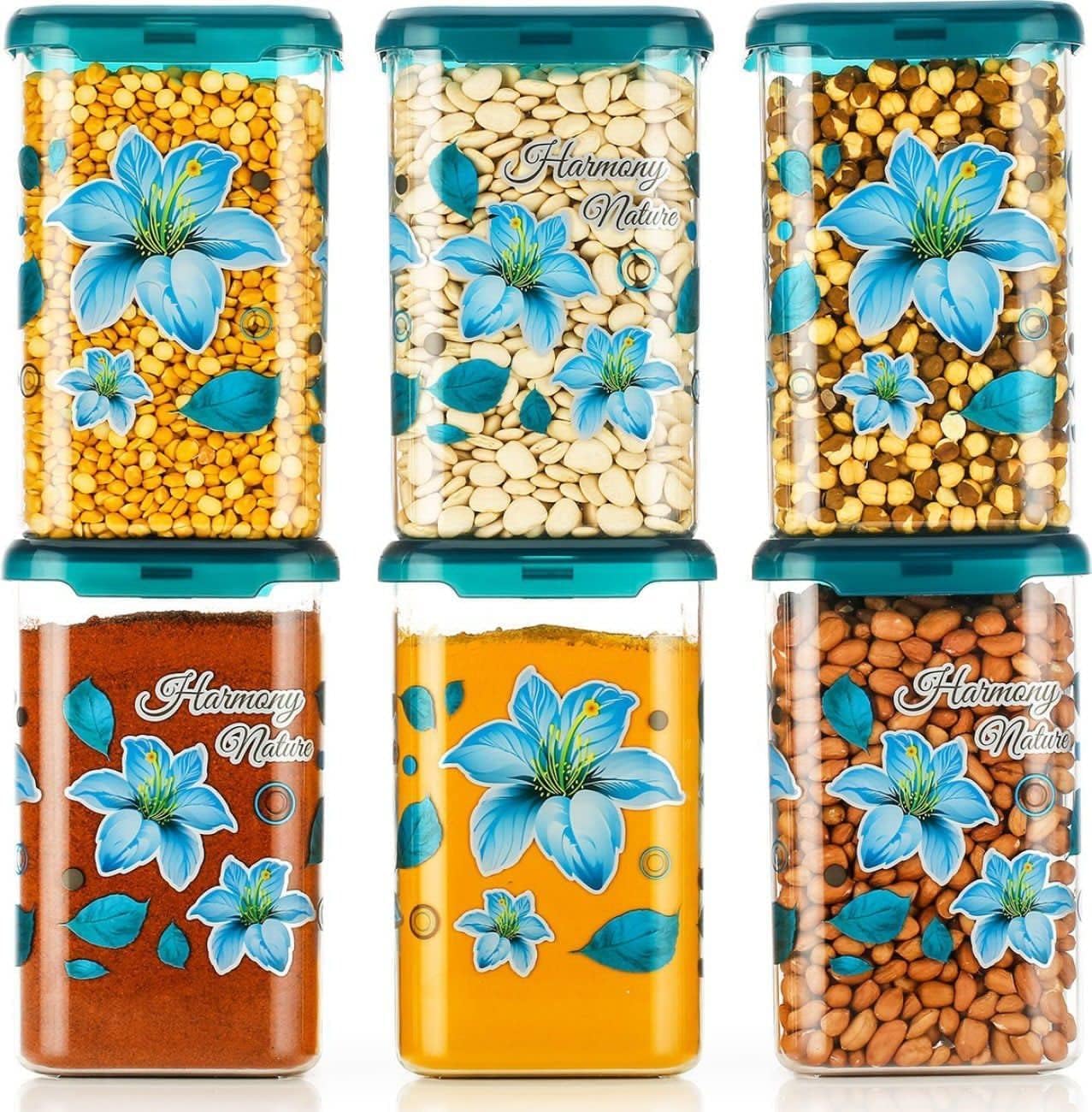 Vetalic Unbreakable Square Shape Kitchen Storage Container, Food Storage Container, Cereal Dispenser, Snacks Container, Plastic 