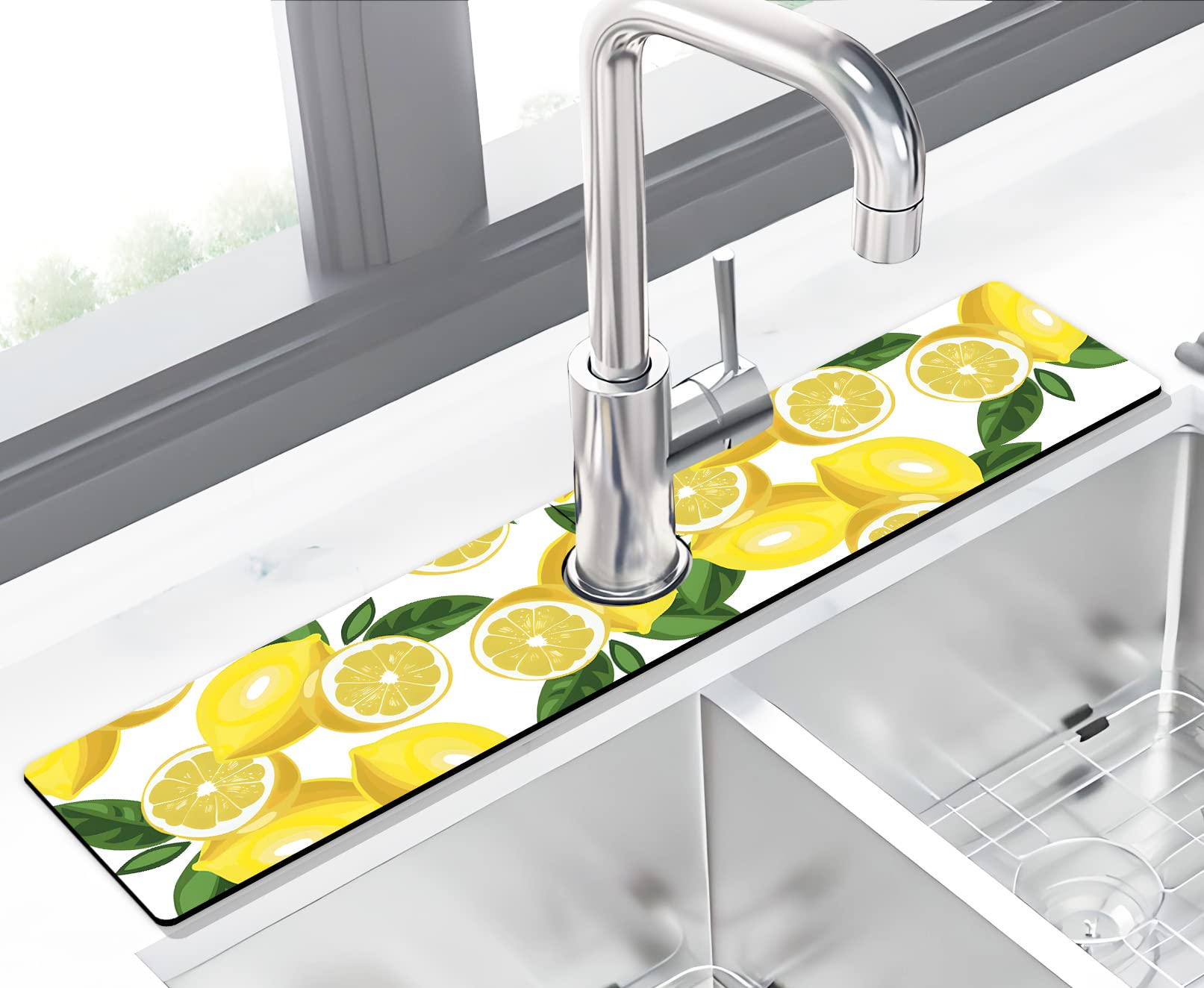 Kitchen Sink Splash Guard Faucet Mat Super Absorbent Fast Drying Mat Sink Gadgets Splash Guard Behind Faucet Drip Catcher For Ki