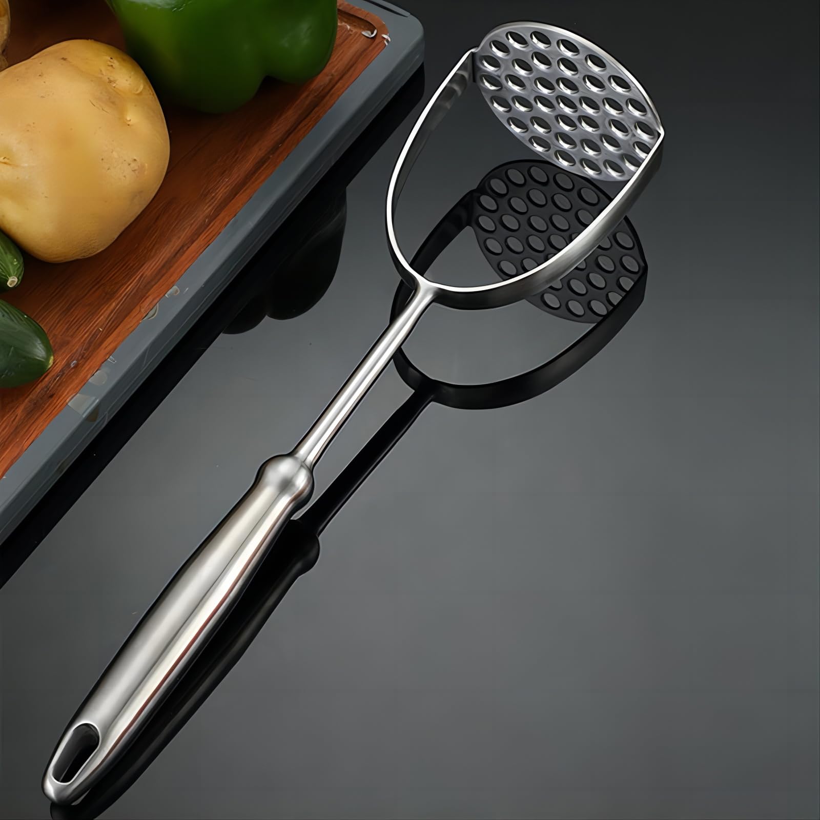 Greatlink Potato Masher,Heavy Duty Stainless Steel Kitchen Steel Potato Masher,Mashed Potatoes,Vegetables And Fruits.