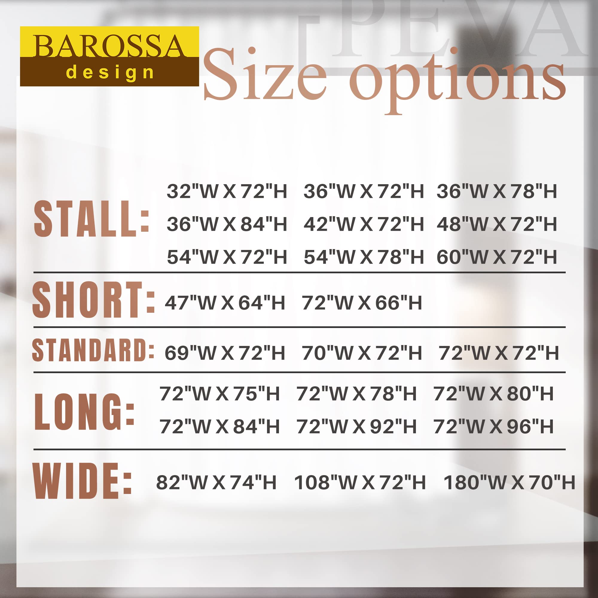 Barossa Design Clawfoot Tub Shower Curtain With 12 Magnets - 36 Metal Hooks Included, 180'' W X 70'' H Wrap Around, Waterproof P