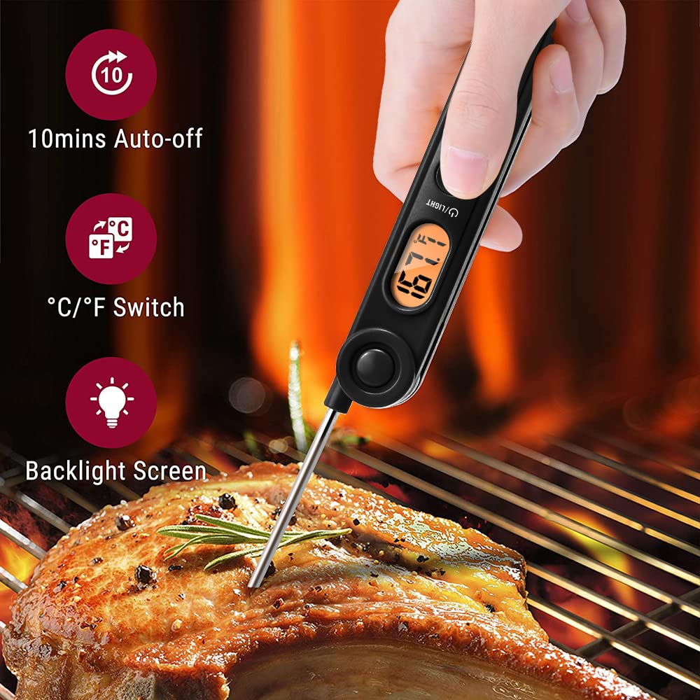 Thermopro Digital Meat Thermometer For Cooking Instant Read Food Thermometer With Probe And Backlight For Oil Deep Fry Smoker Bb