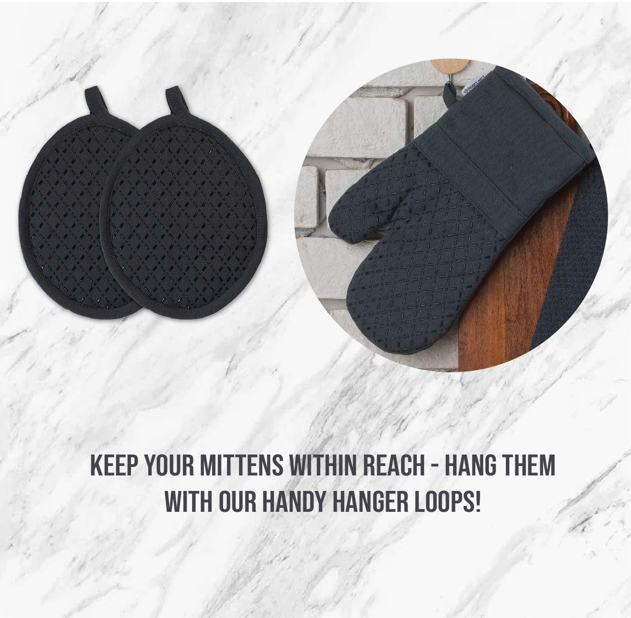 LANE LINEN Kitchen Towels and Dishcloths Sets - 16 Pc Kitchen Essentials for New Home, Heat Resistant Silicone Oven Mitts & Pot