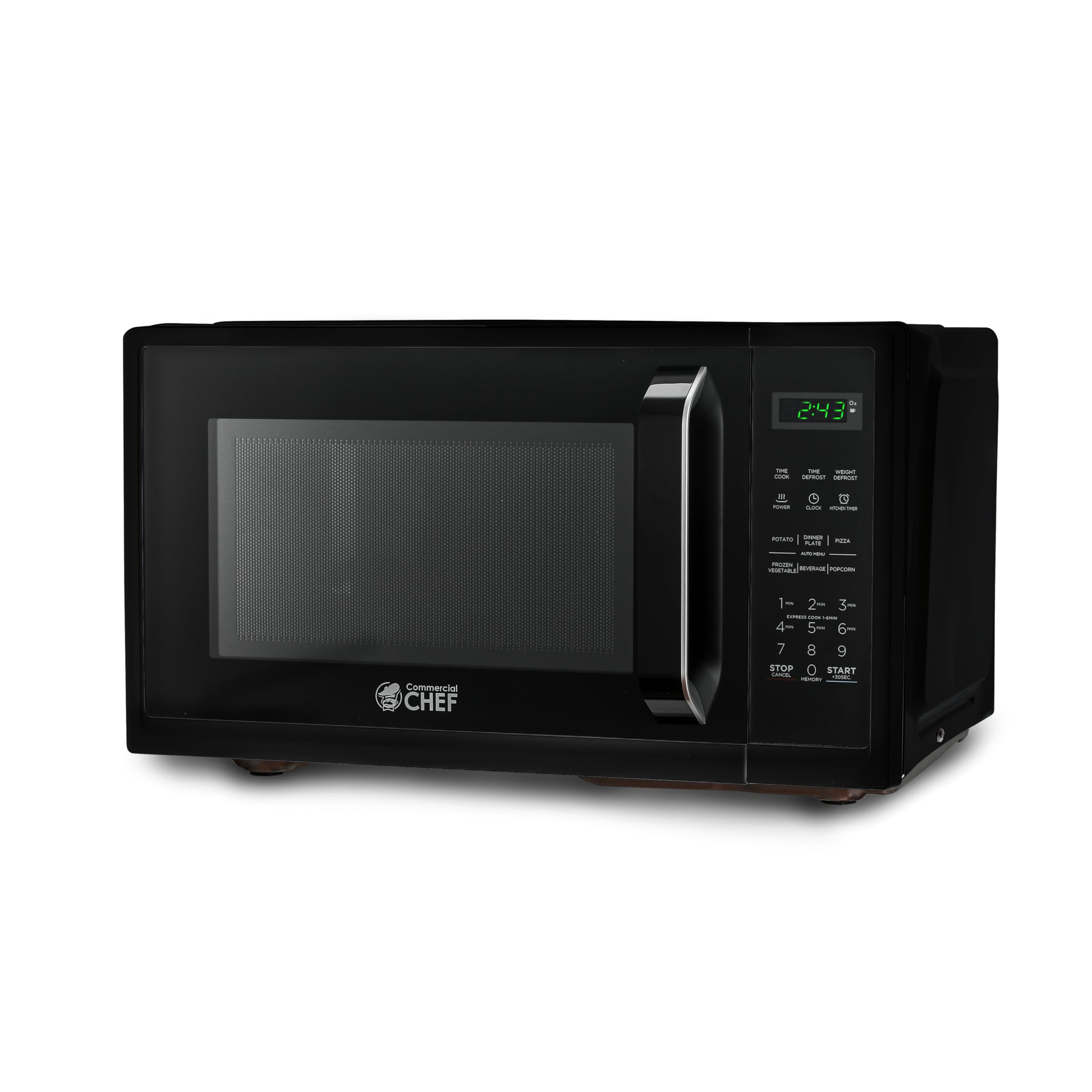 Commercial Chef 0.9 Cubic Foot Microwave With 10 Power Levels, Small Microwave With Grip Handle, 900W Countertop Microwave With