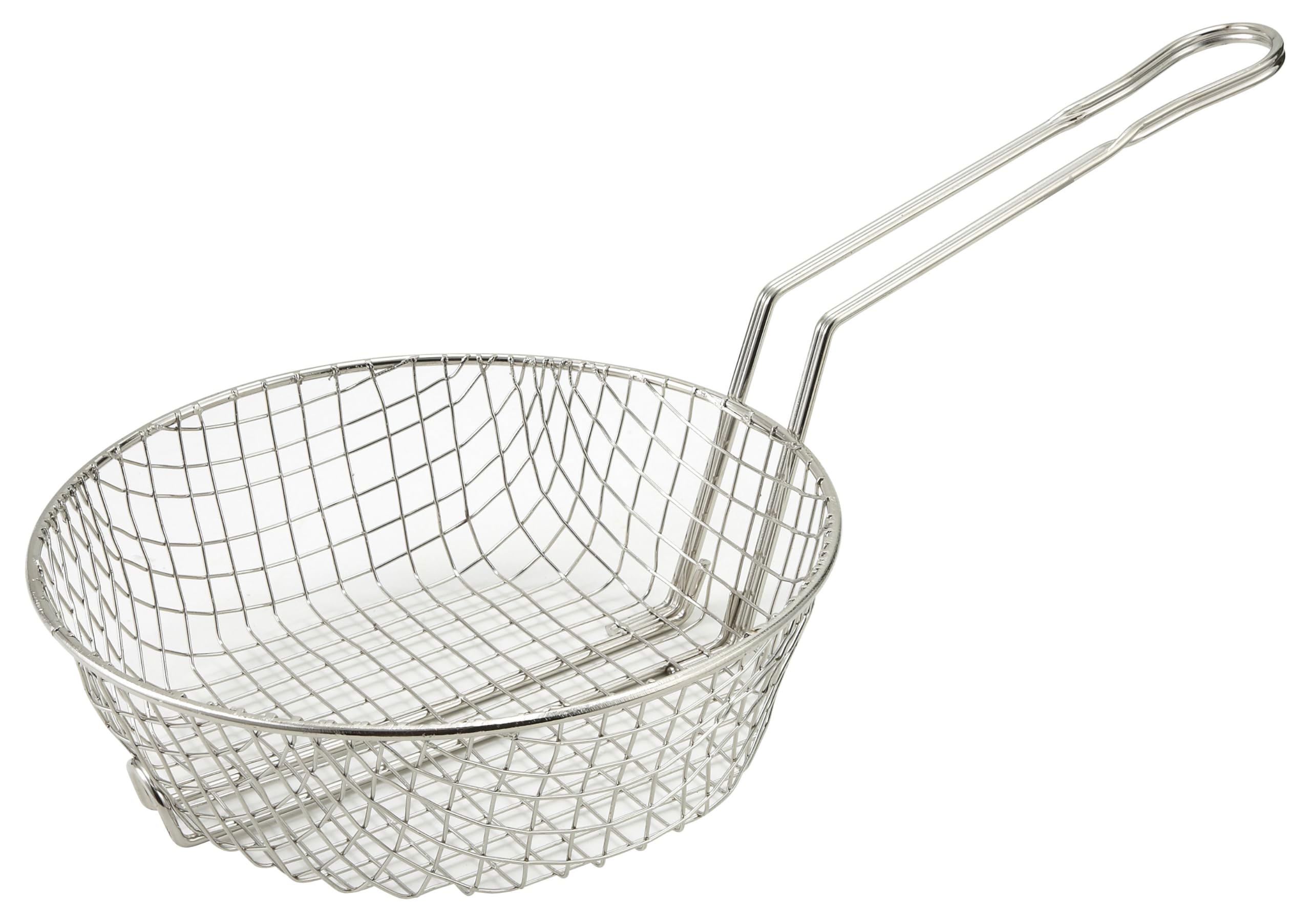 Winco Culinary Basket, 10-Inch Diameter, Coarse Mesh, Medium, Nickel