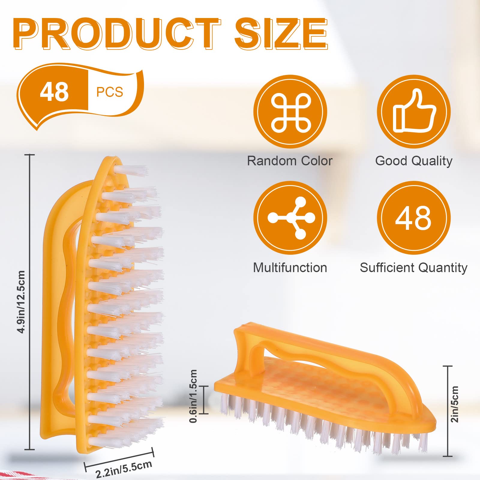 Eaasty 48 Pack Cleaning Brush Scrub Brush With Comfortable Grip Stiff Bristles Dish Scrub Brush Kitchen Scrub Brush Household Ca