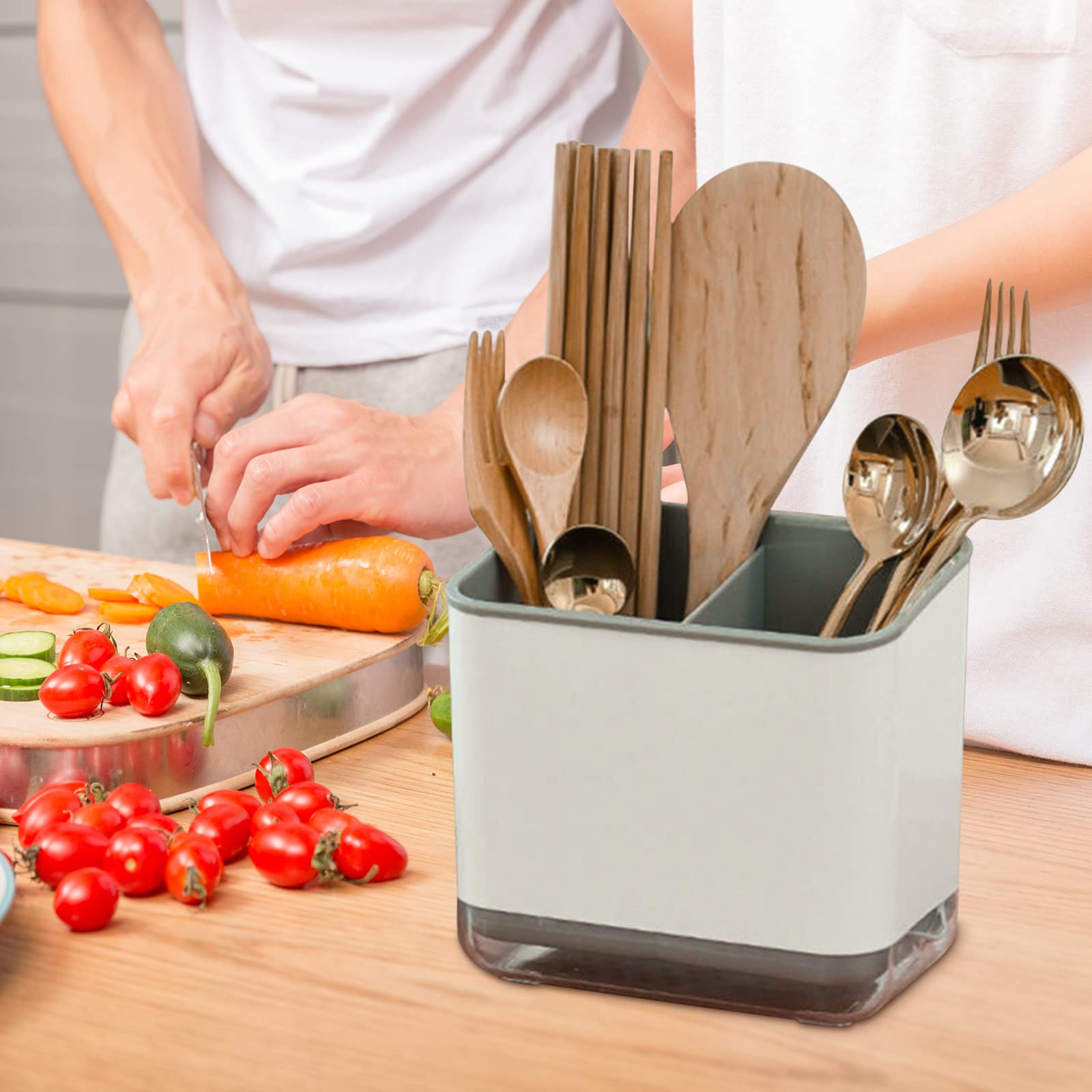 G4S3 Utensil Holder Cutlery Drainer Sink Caddy, Chopsticks Holder Spoon Chopsticks Fork Drain Rack Basket Storage Holder Organiz